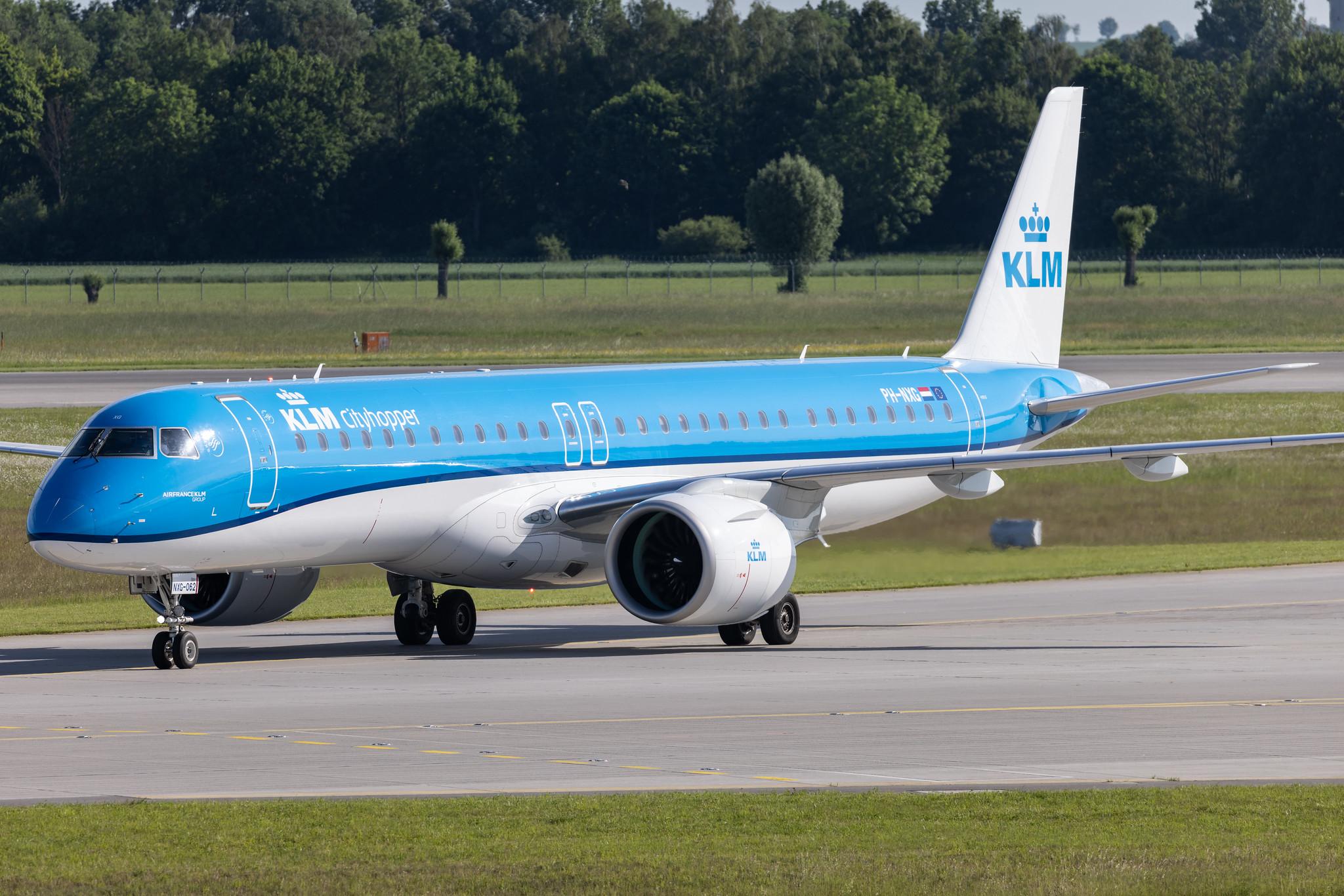 Munich Airport: KLM (KL / KLM) | Operator: KLM Cityhopper | Embraer E195-E2 E295 | PH-NXG | MSN 19020062