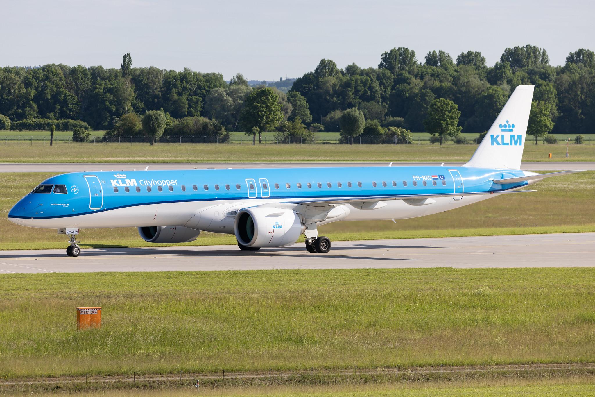 Munich Airport: KLM (KL / KLM) | Operator: KLM Cityhopper | Embraer E195-E2 E295 | PH-NXG | MSN 19020062