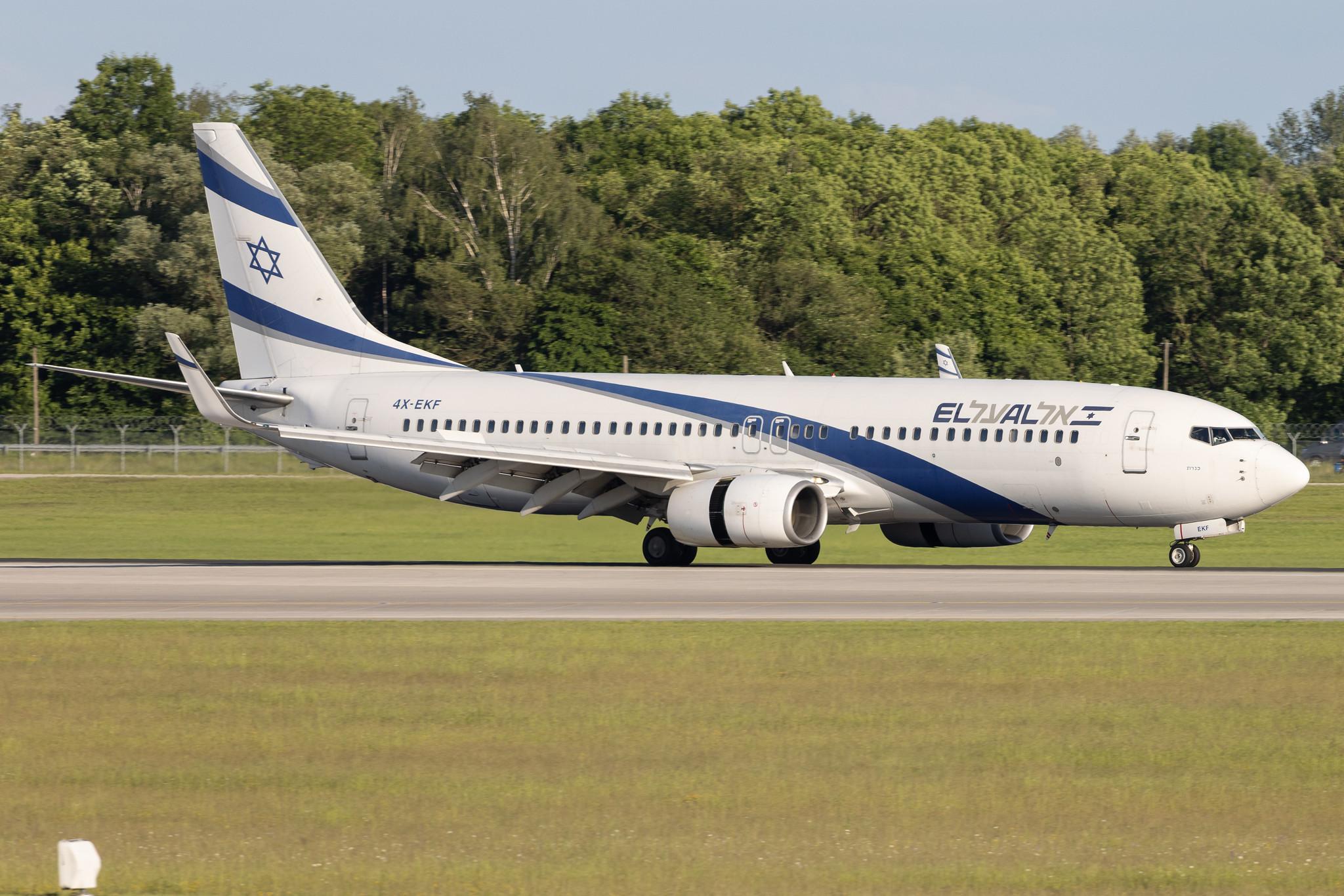 Munich Airport: El Al Israel Airlines (LY / ELY) | Operator: El Al | Boeing 737-8HX B738 | 4X-EKF | MSN 29638