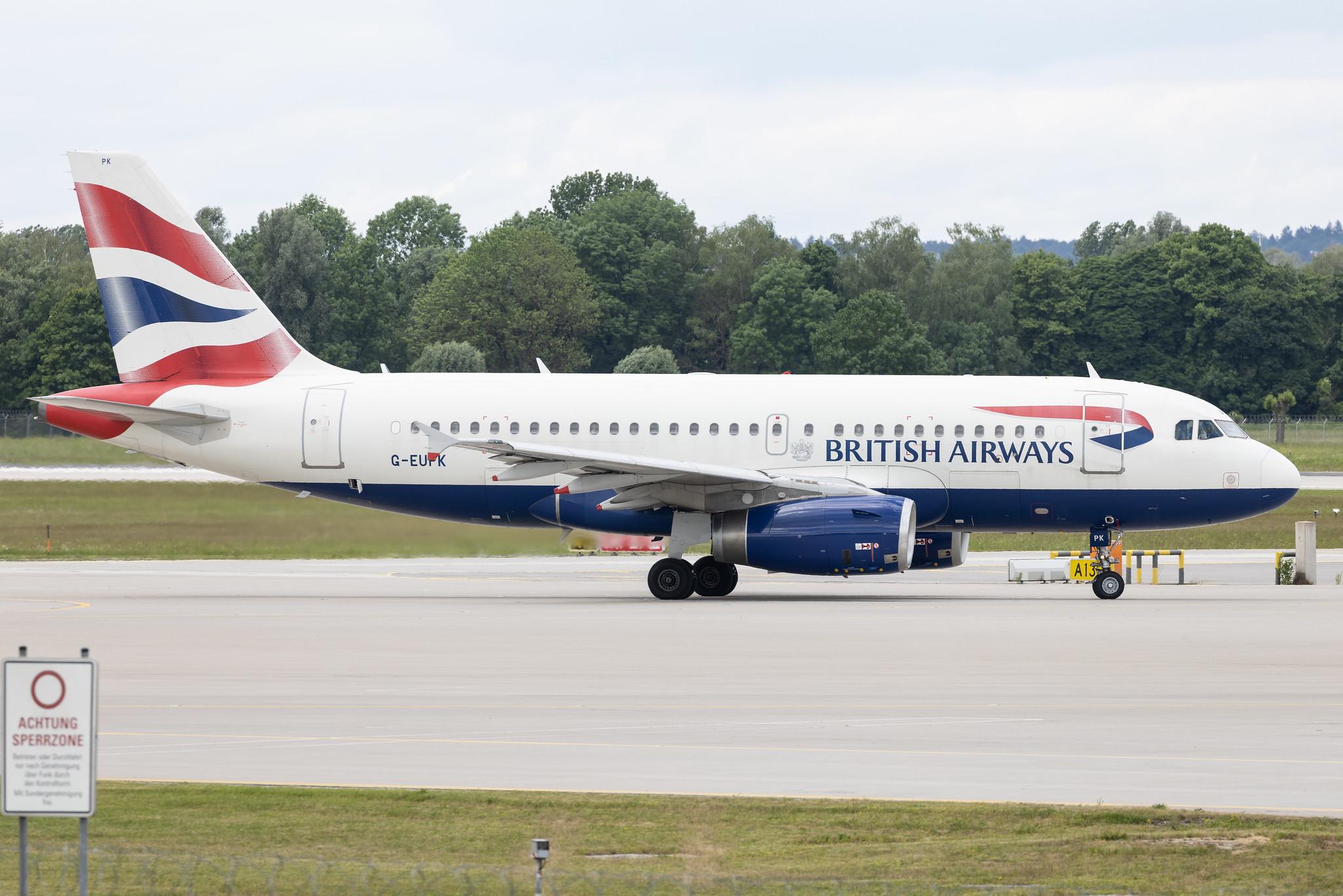 Munich Airport: British Airways (BA / BAW) | Airbus A319-131 A319 | G-EUPK | MSN 1236