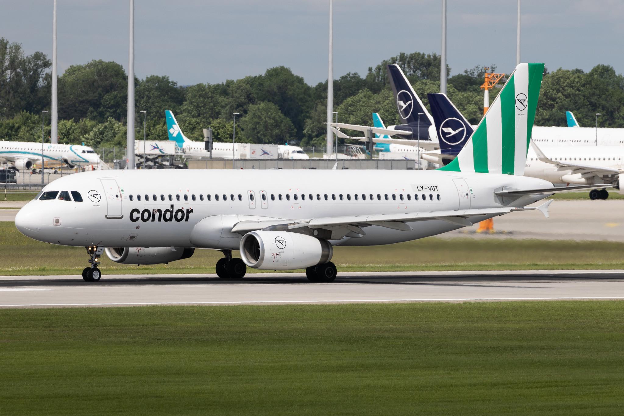 Munich Airport: Condor (DE / CFG) | Operator: Heston Airlines |  Airbus A320-232 A320 | LY-VUT | MSN 03275