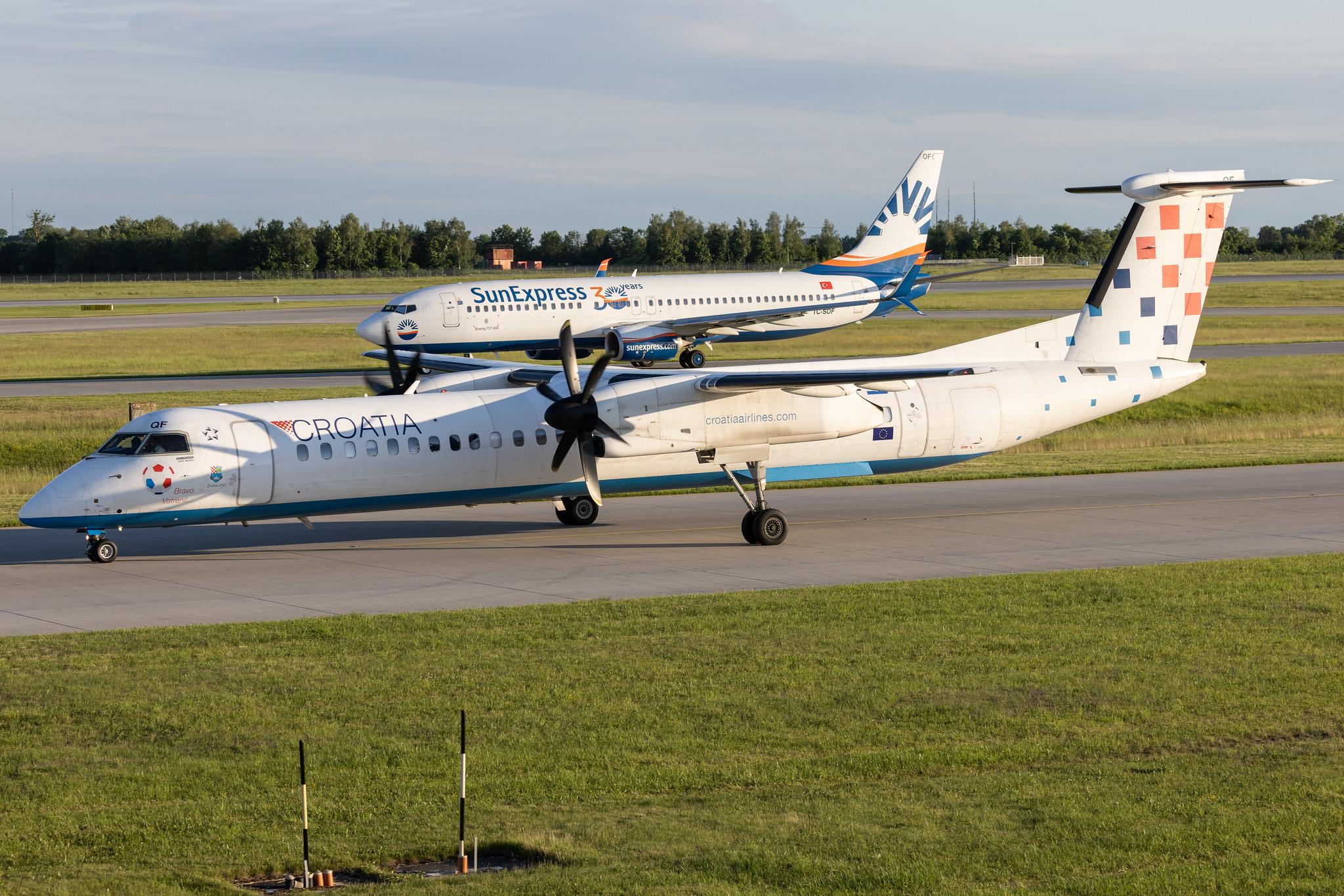 Munich Airport: Croatia Airlines (OU / CTN) | De Havilland Canada Dash 8-400 DH8D | 9A-CQF | MSN 4301