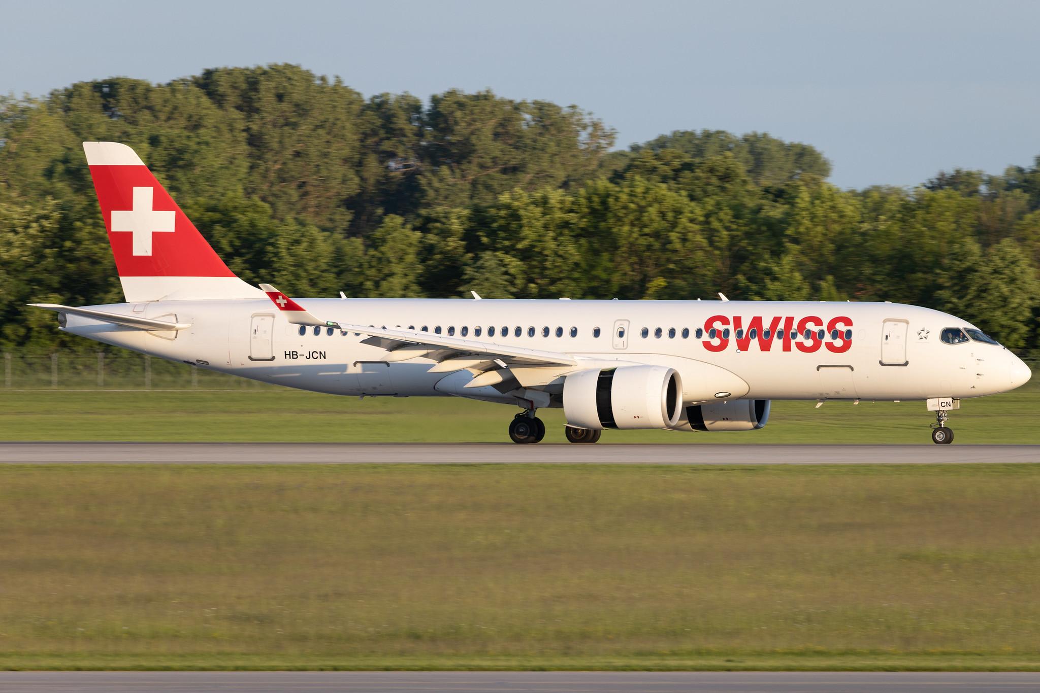 Munich Airport: Swiss (LX / SWR) | Airbus A220-300 BCS3 | HB-JCN | MSN 55032