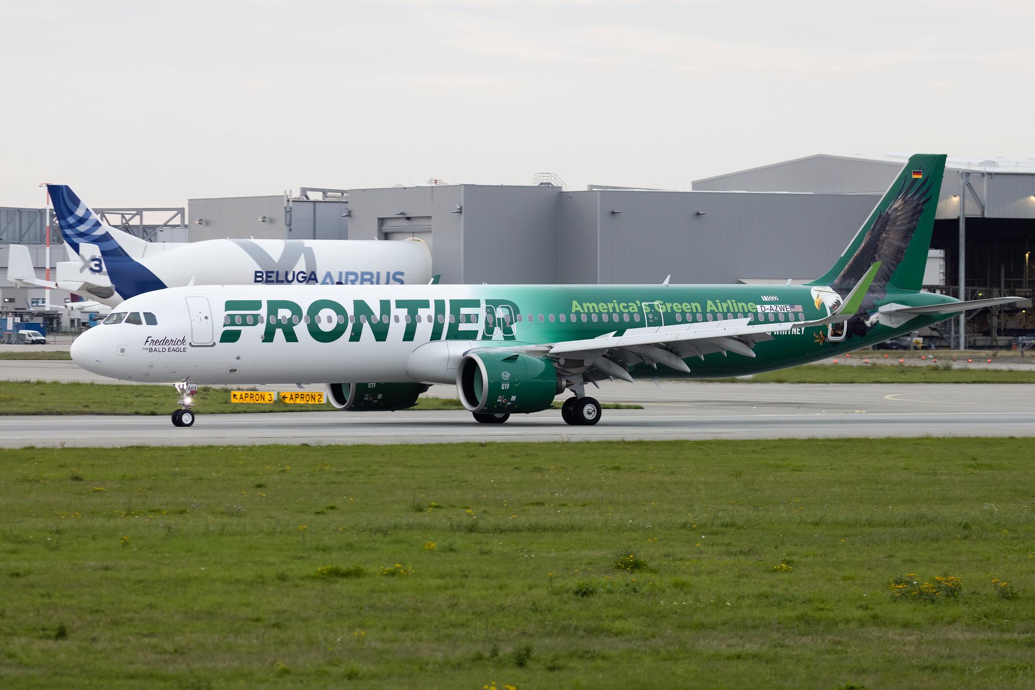 Hamburg Finkenwerder: Frontier Airlines (F9 / FFT) | Airbus A321-271NX A21N | D-AZWE | N603FR | MSN 11032