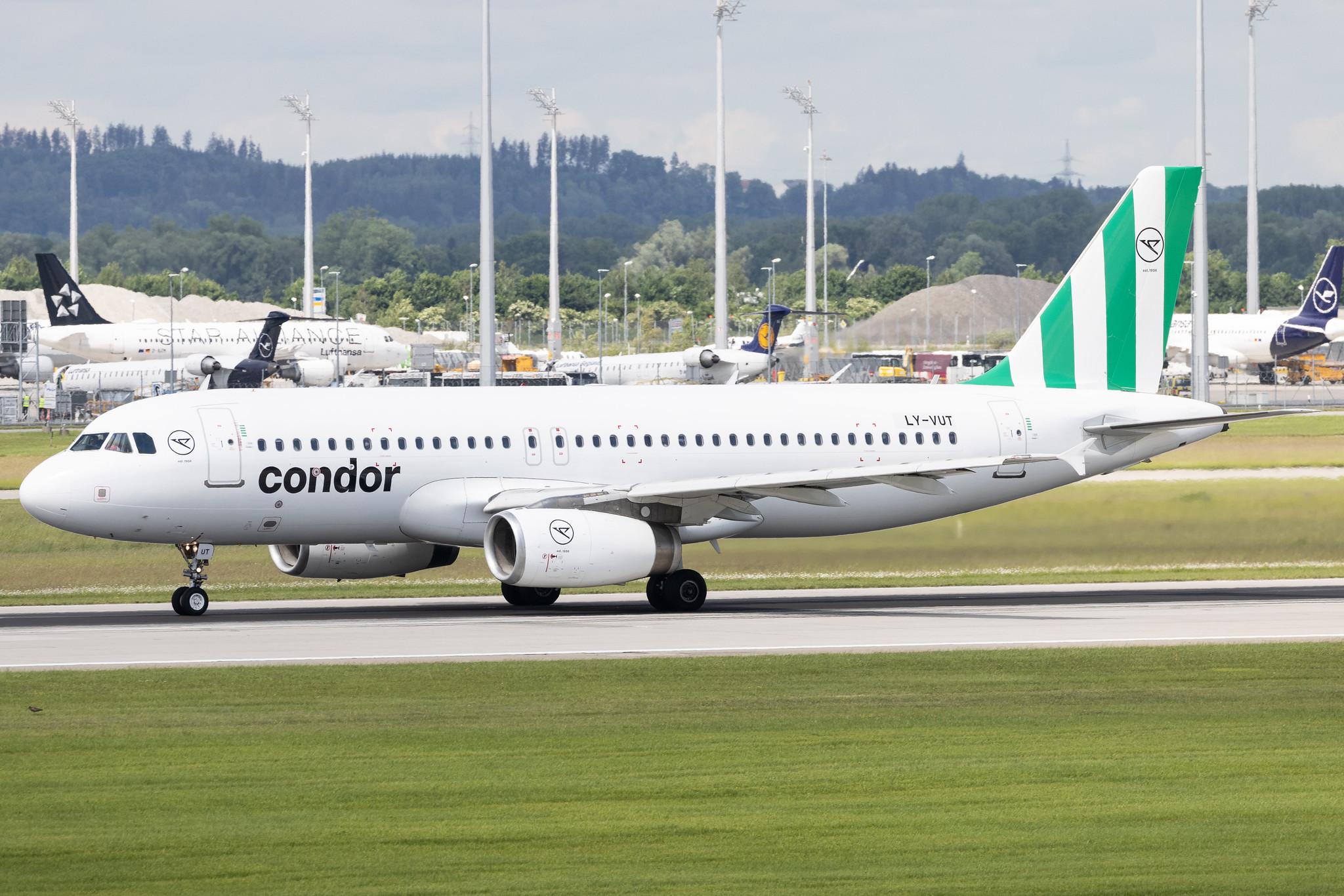 Munich Airport: Condor (DE / CFG) | Operator: Heston Airlines |  Airbus A320-232 A320 | LY-VUT | MSN 03275