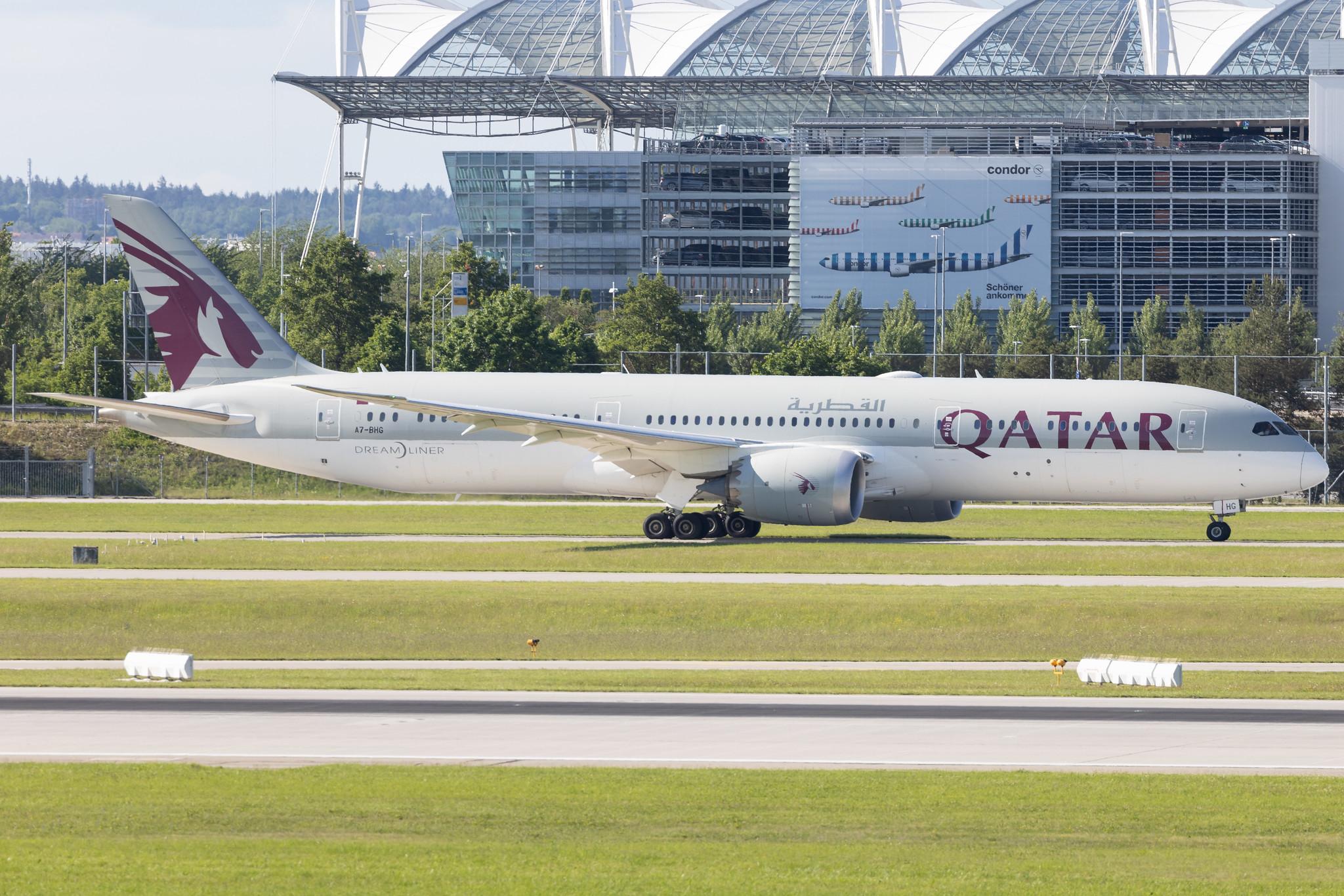 Munich Airport: Qatar Airways (QR / QTR) | Boeing 787-9 Dreamliner B789 | A7-BHG | MSN 64211