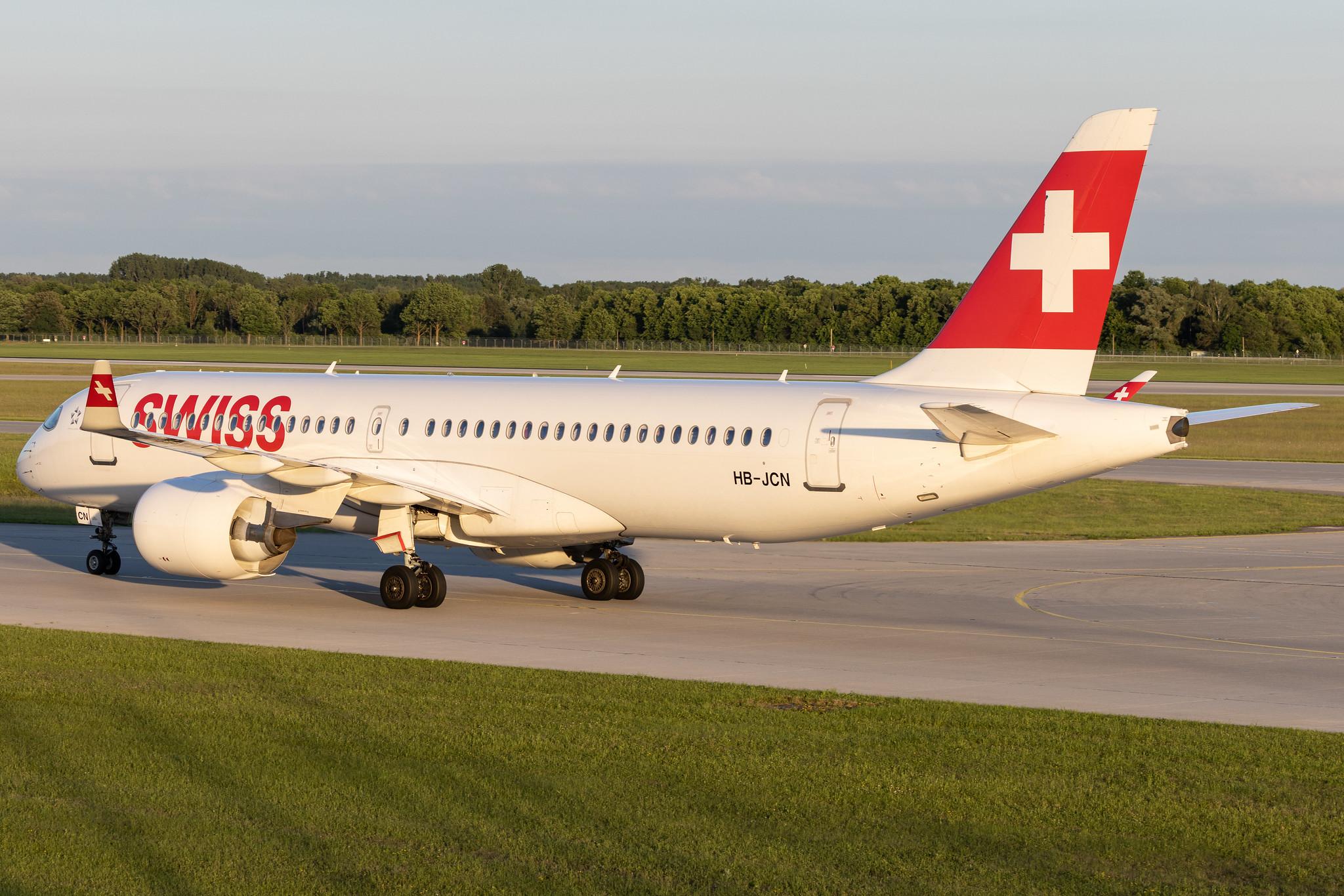 Munich Airport: Swiss (LX / SWR) | Airbus A220-300 BCS3 | HB-JCN | MSN 55032