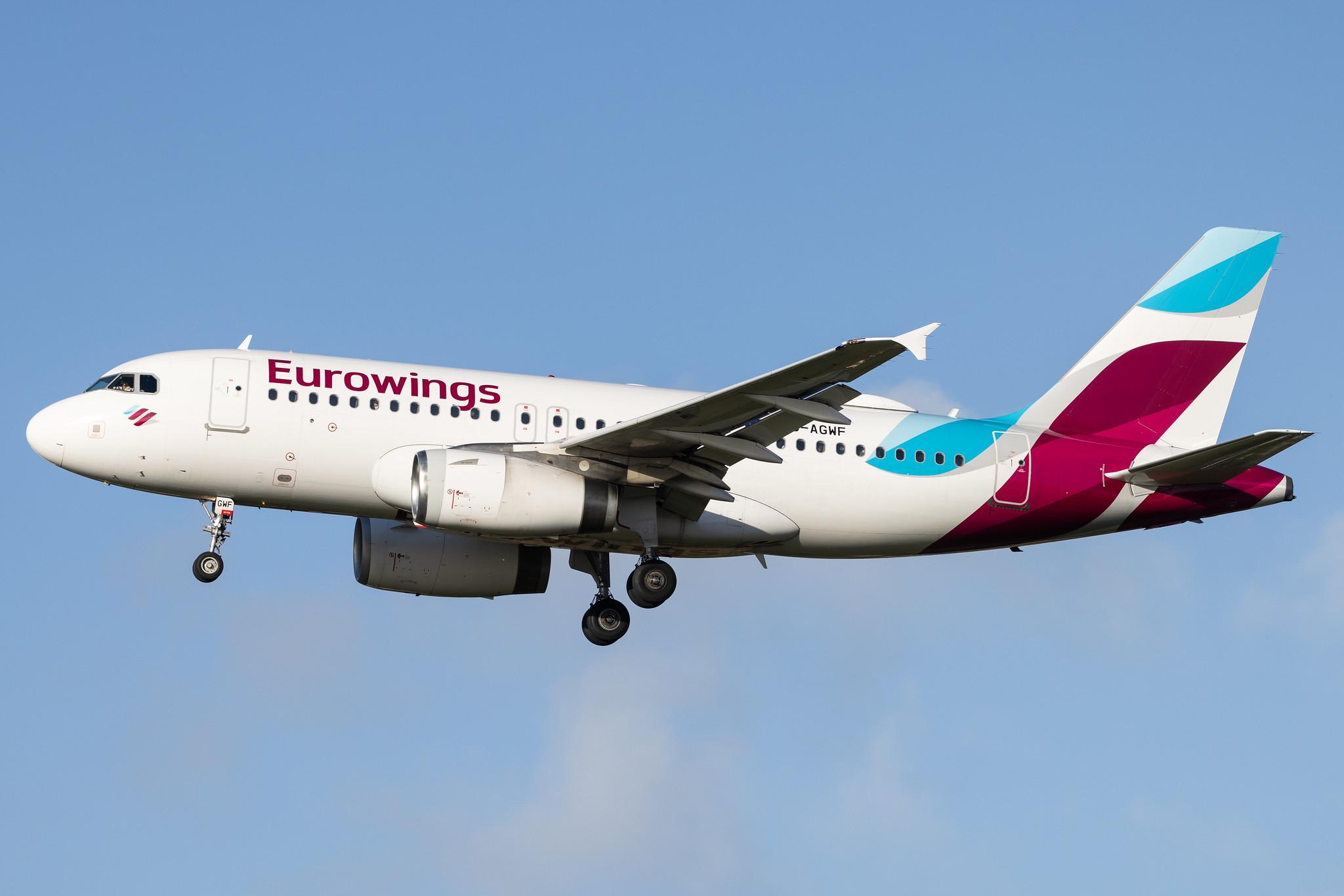 Hamburg Airport: Eurowings (EW / EWG) |  Airbus A319-132 A319 | D-AGWF | MSN 3172