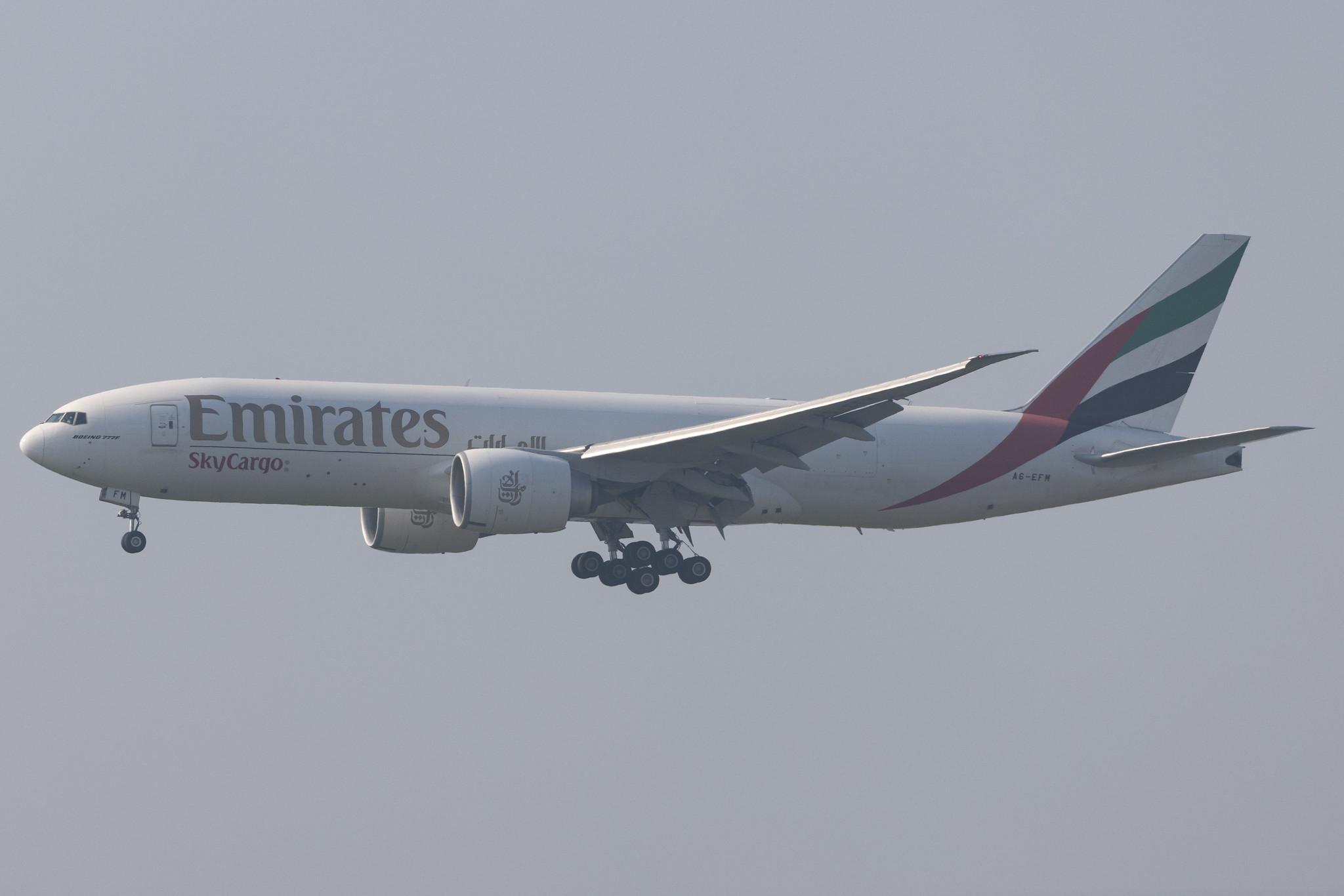 London Heathrow: Emirates SkyCargo (EK / UAE) | Operator: Emirates |  Boeing 777-F1H B77L | A6-EFM | MSN 42231