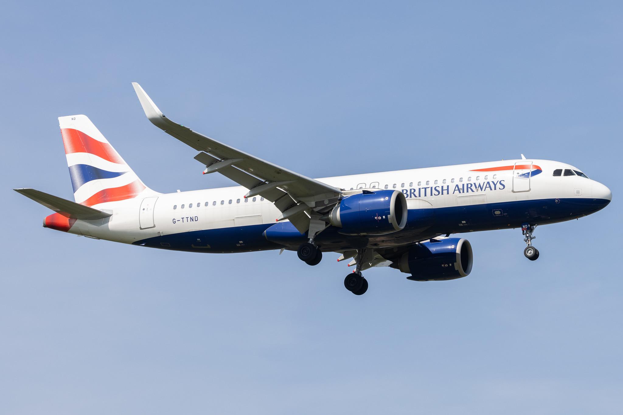 London Heathrow: British Airways (BA / BAW) |  Airbus A320-251N A20N | G-TTND | MSN 8308