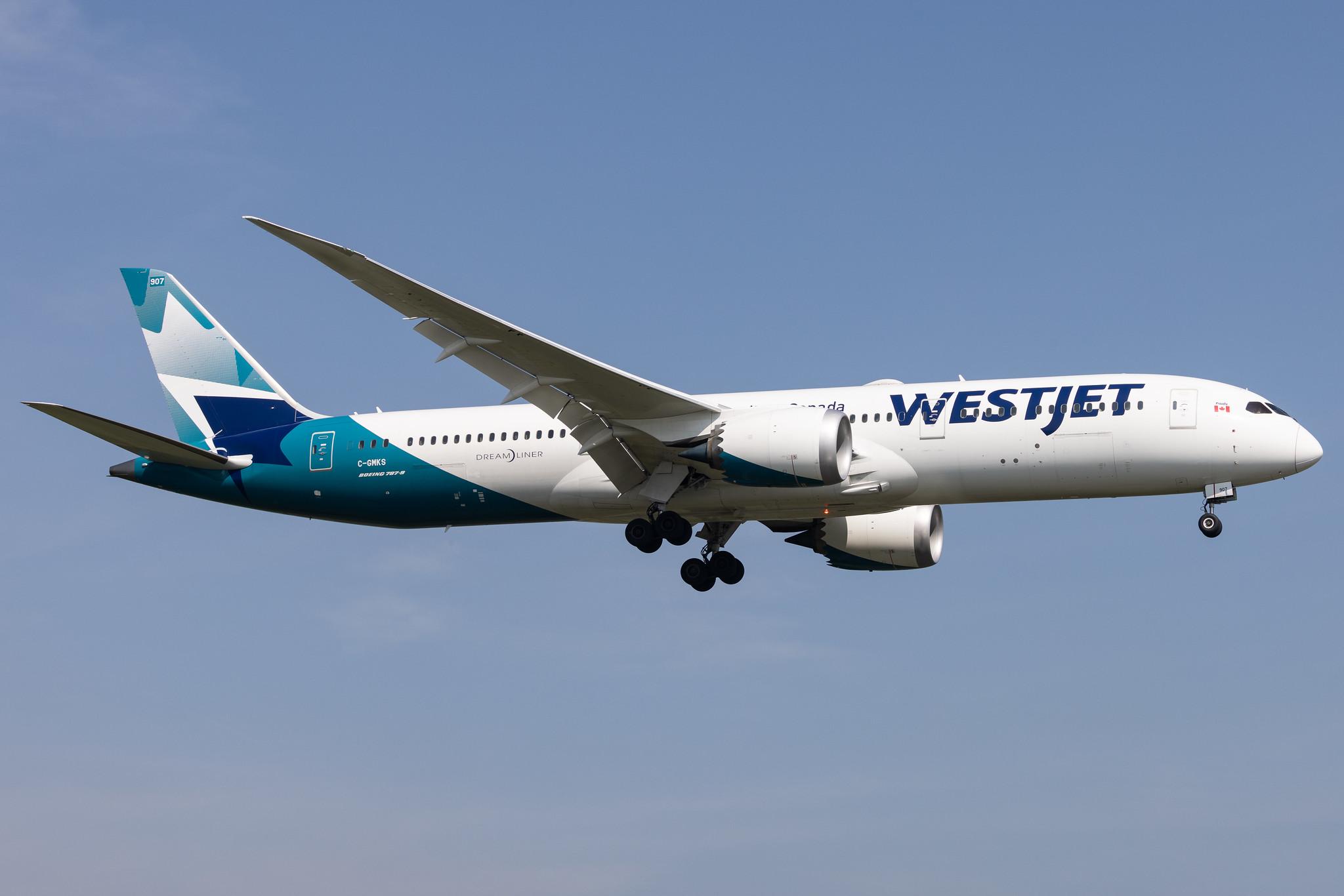 London Heathrow: Westjet (WS / WJA) |  Boeing 787-9 Dreamliner B789 | C-GMKS | MSN 64979