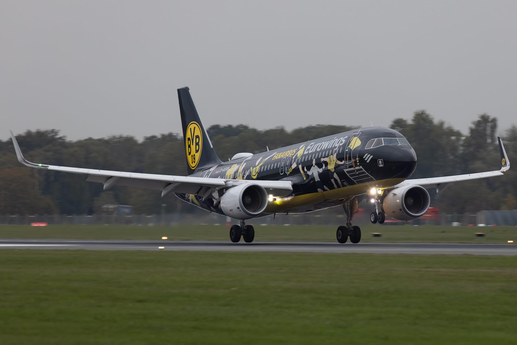 Hamburg Airport: Eurowings (EW / EWG) | Livery: BVB FanAirbus | Airbus A320-214 A320 | D-AEWM | MSN 7259