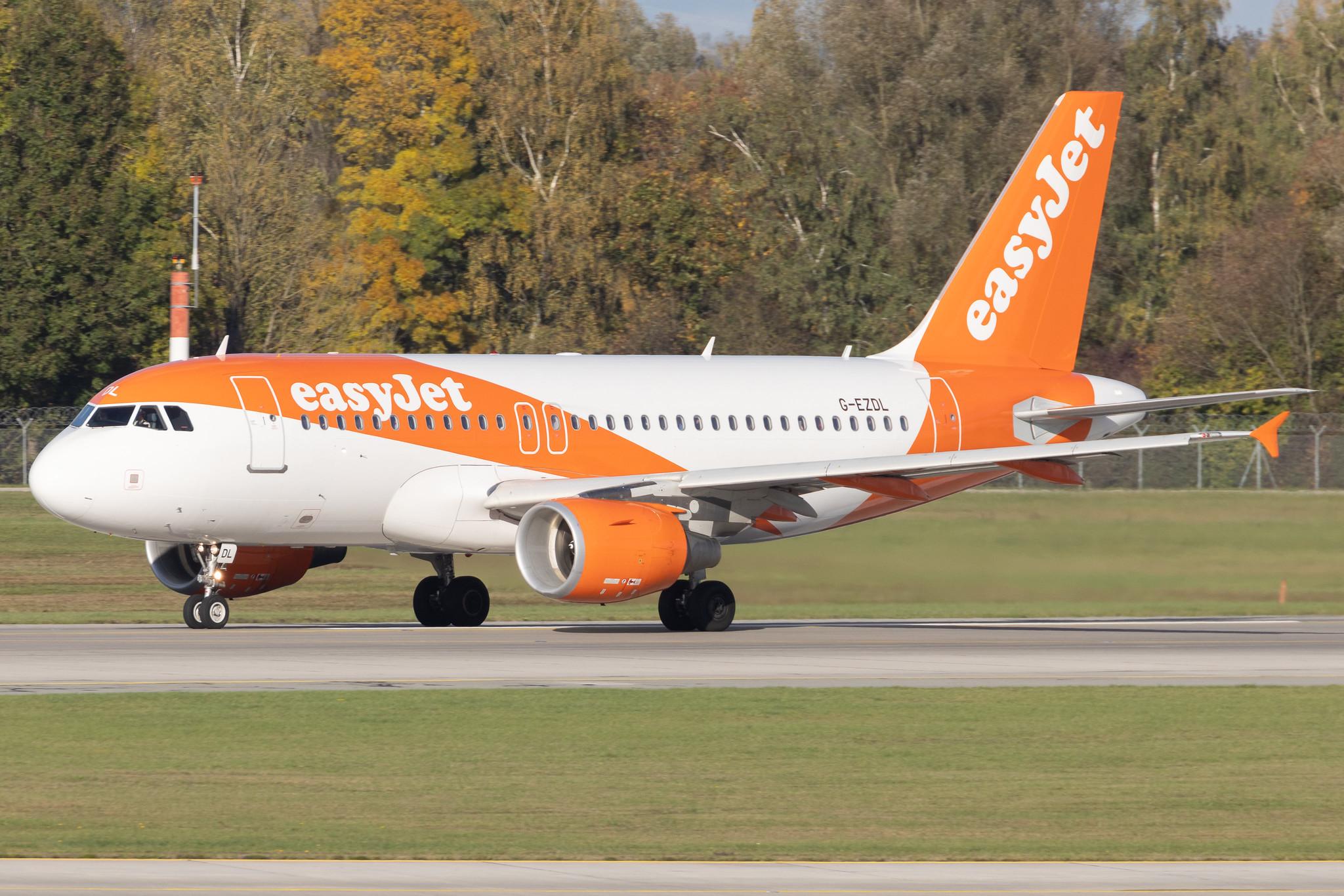Munich Airport: easyJet (U2 / EZY) | Airbus A319-111 A319 | G-EZDL | MSN 3569