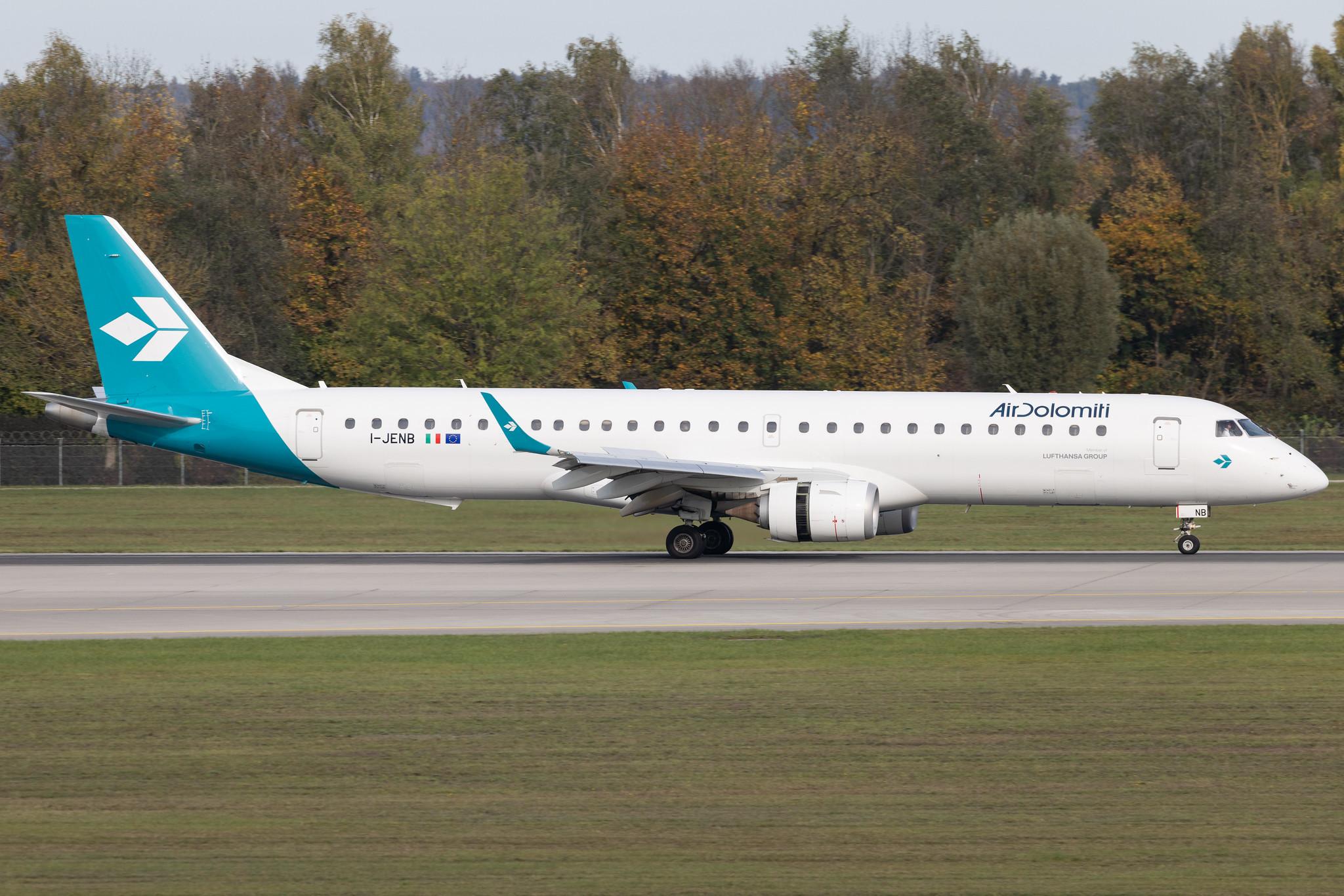 Munich Airport: Air Dolomiti (EN / DLA) | Embraer ERJ-195LR E195 | I-JENB | MSN 19000320