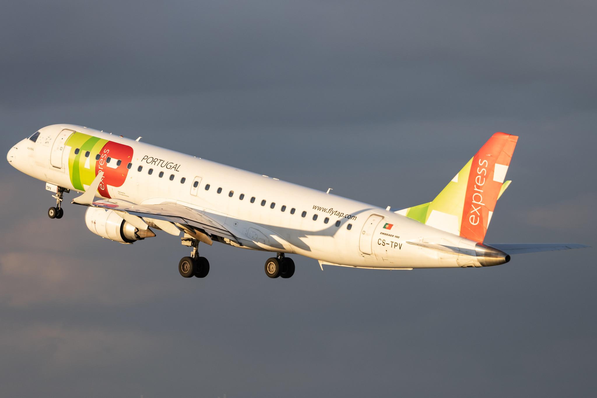 Hamburg Airport: TAP Express (TP / TAP) | Operator: Portugália Airlines | Embraer E190LR E190 | CS-TPV | MSN 19000541