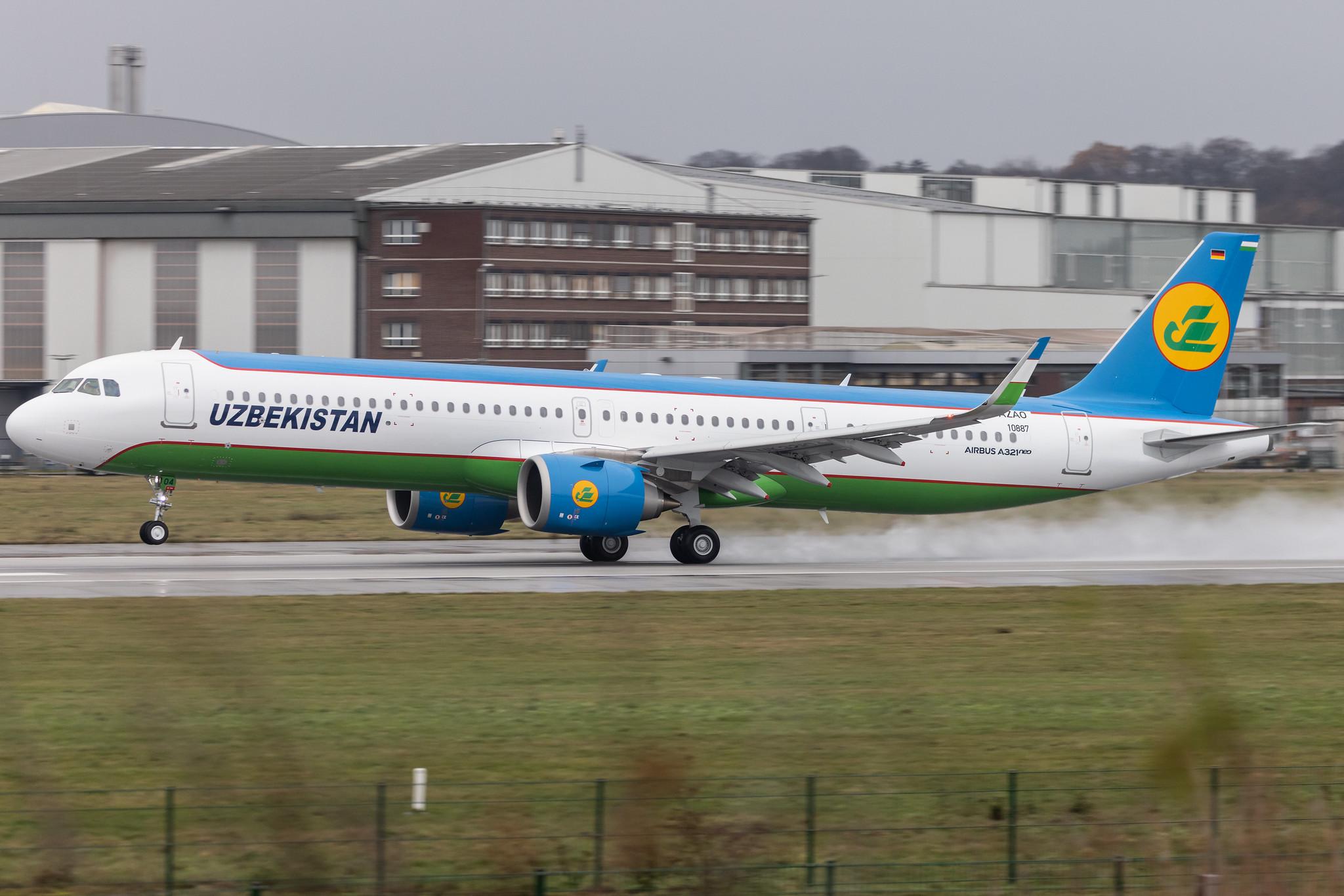 Hamburg Finkenwerder: Uzbekistan Airways (HY / UZB) | Airbus A321-253NX A21N | D-AZAO | UK-32104 | MSN 10887