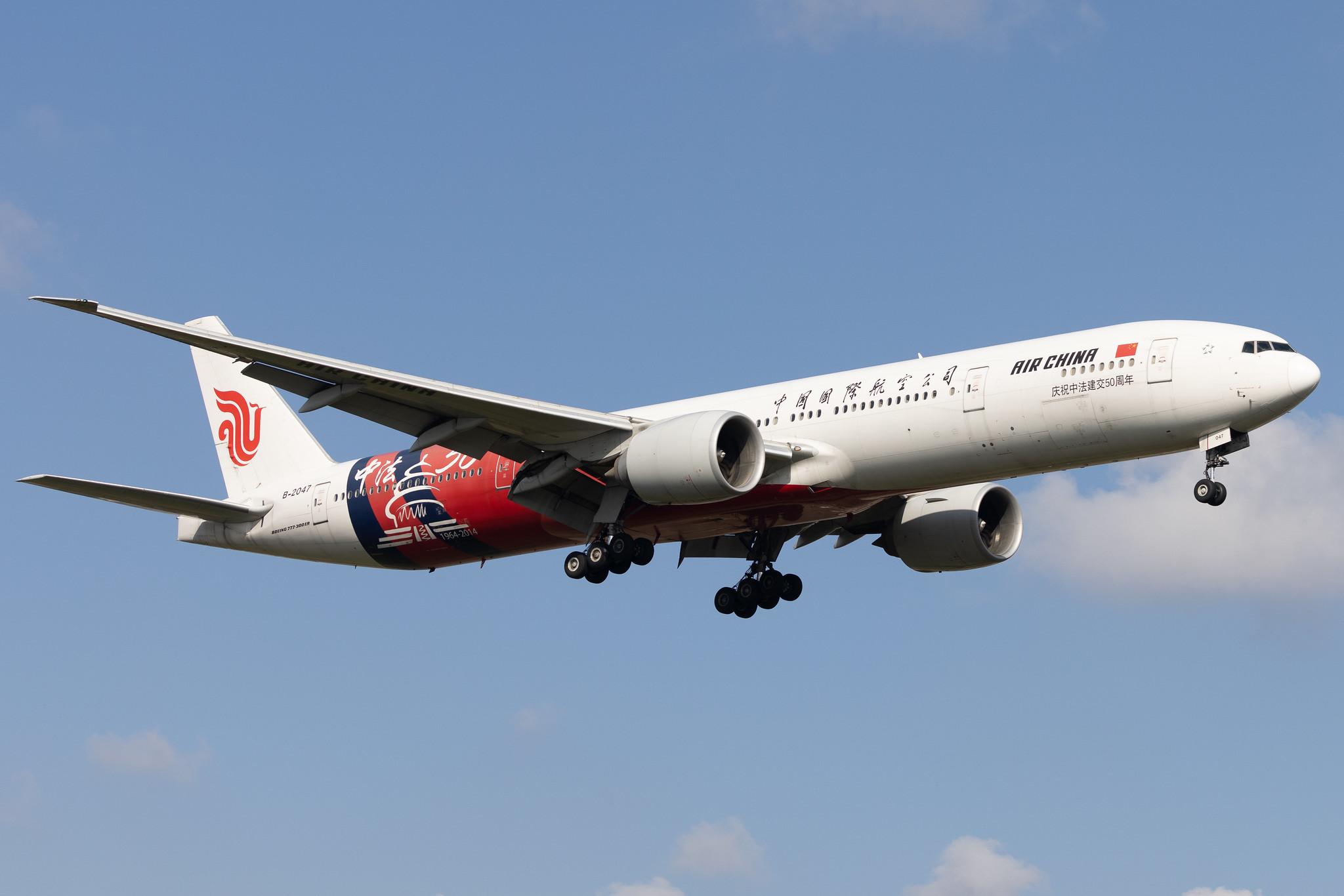 London Heathrow: Air China (CA / CCA) |  Livery: 50° Anniversaire Chine-France Livery |  Boeing 777-39L(ER) B77W | B-2047 | MSN 60374