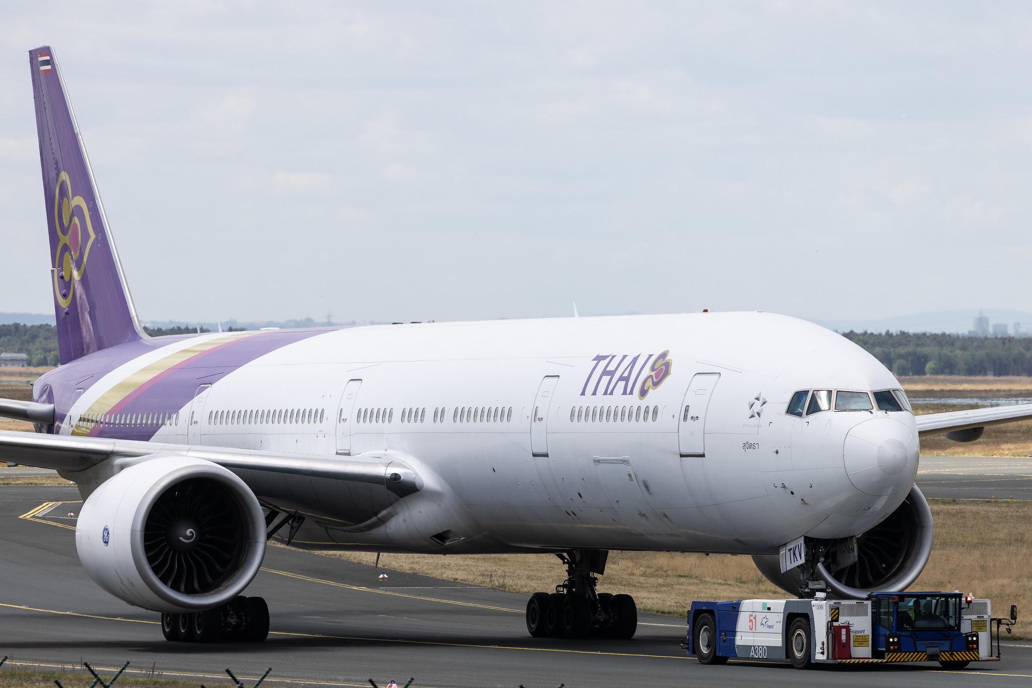 Frankfurt Airport: Thai Airways (TG / THA) | Boeing 777-3D7(ER) B77W | HS-TKV | MSN 42111
