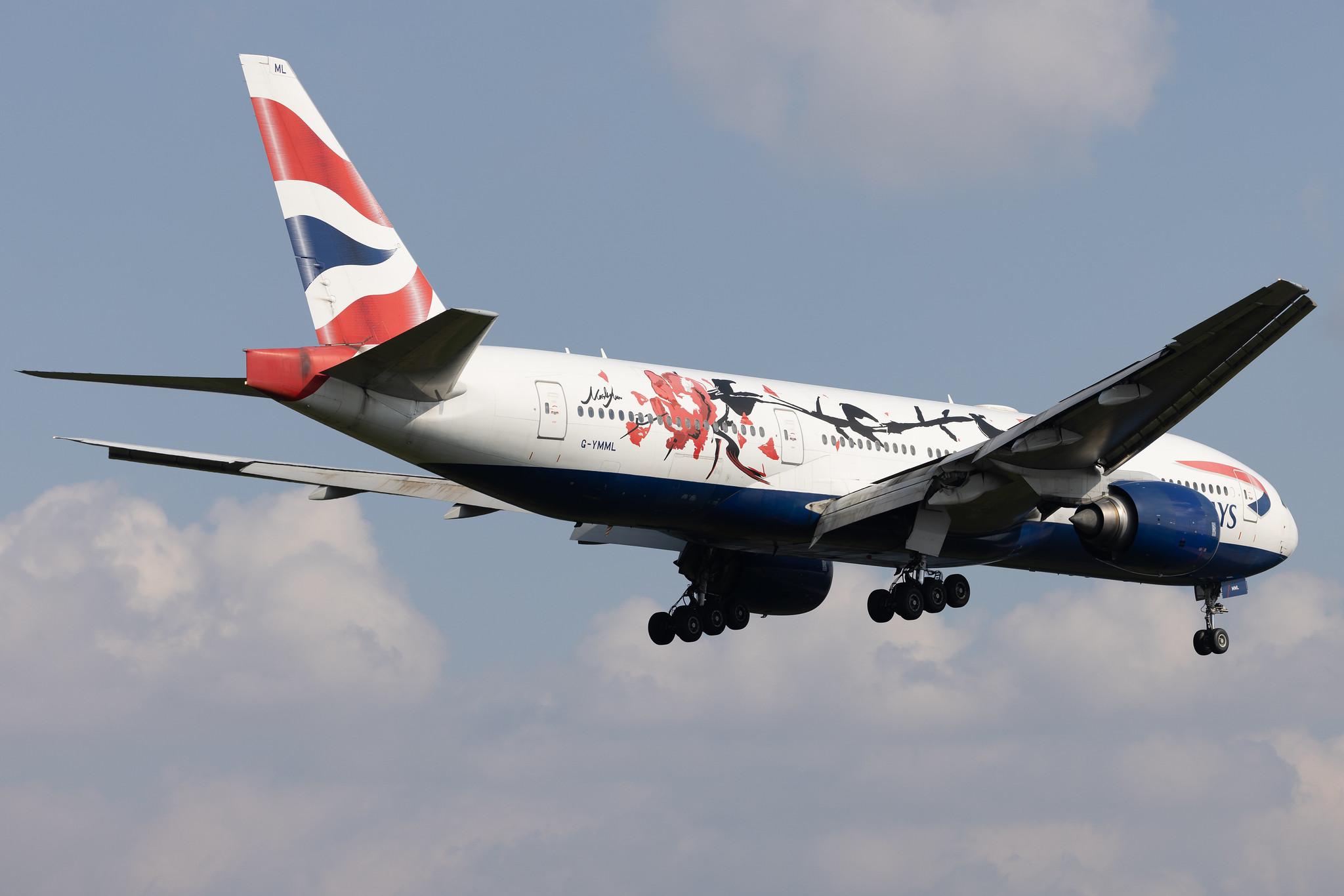 London Heathrow: British Airways (BA / BAW) | Livery: GREAT Festival of Creativity | Boeing 777-236(ER) B772 | G-YMML | MSN 30313