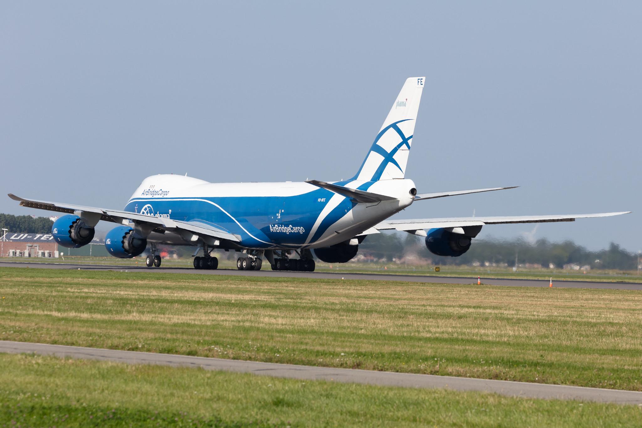 Amsterdam Schiphol: AirBridgeCargo (RU / ABW) | Operator: AirBridgeCargo Airlines |  Boeing 747-83Q(F) B748 | VQ-BFE | MSN 60118