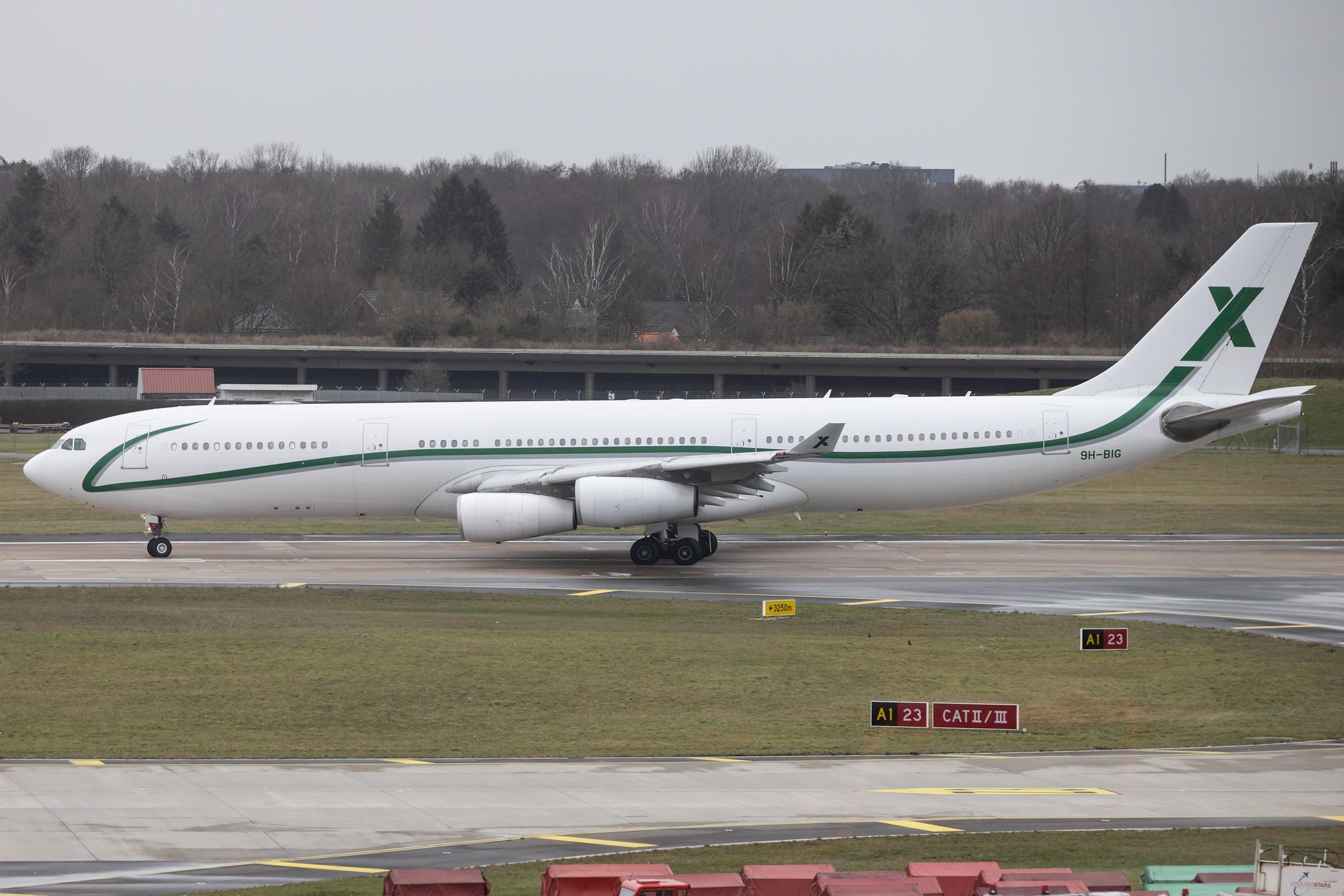 Hamburg Airport: Air X Charter (AX / AXY) | Airbus A340-312 A343 | 9H-BIG | MSN 0374