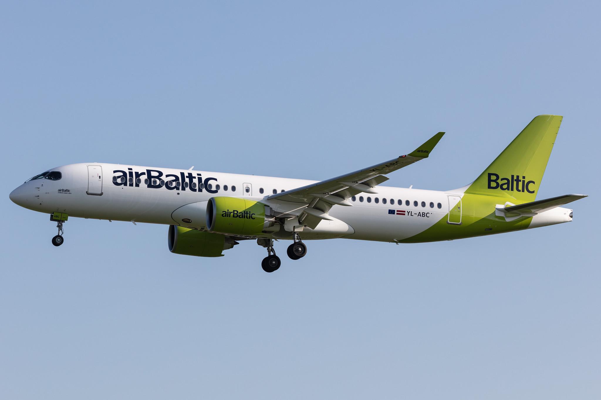 Amsterdam Schiphol: Air Baltic (BT / BTI) |  Airbus A220-300 BCS3 | YL-ABC | MSN 55127