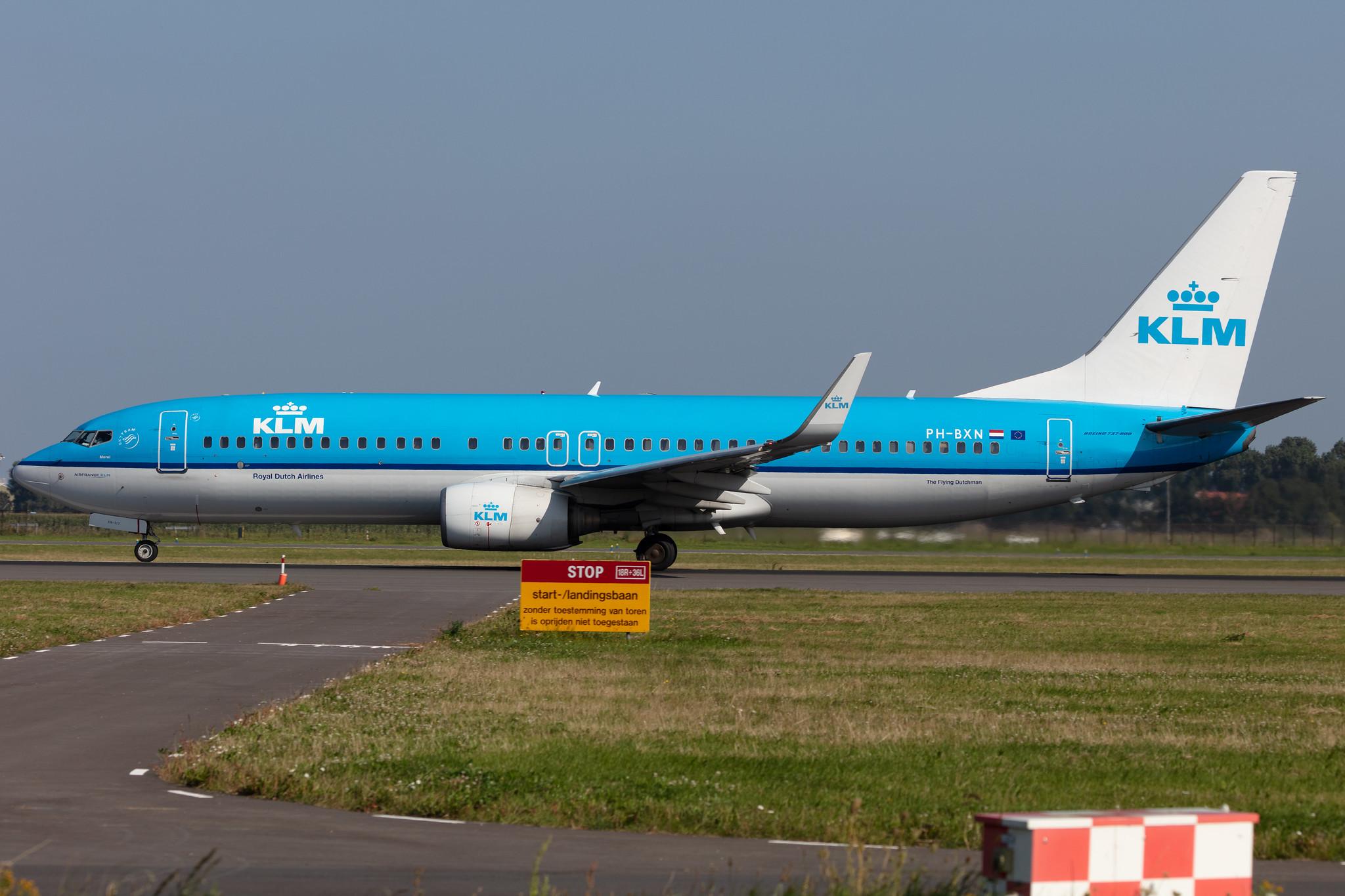 Amsterdam Schiphol: KLM (KL / KLM) |  Boeing 737-8K2 B738 | PH-BXN | MSN 30356
