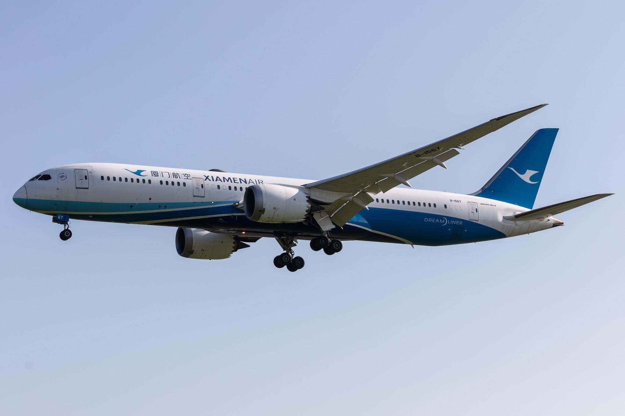 Amsterdam Schiphol: Xiamen Air (MF / CXA) |  Boeing 787-9 Dreamliner B789 | B-1567 | MSN 63041