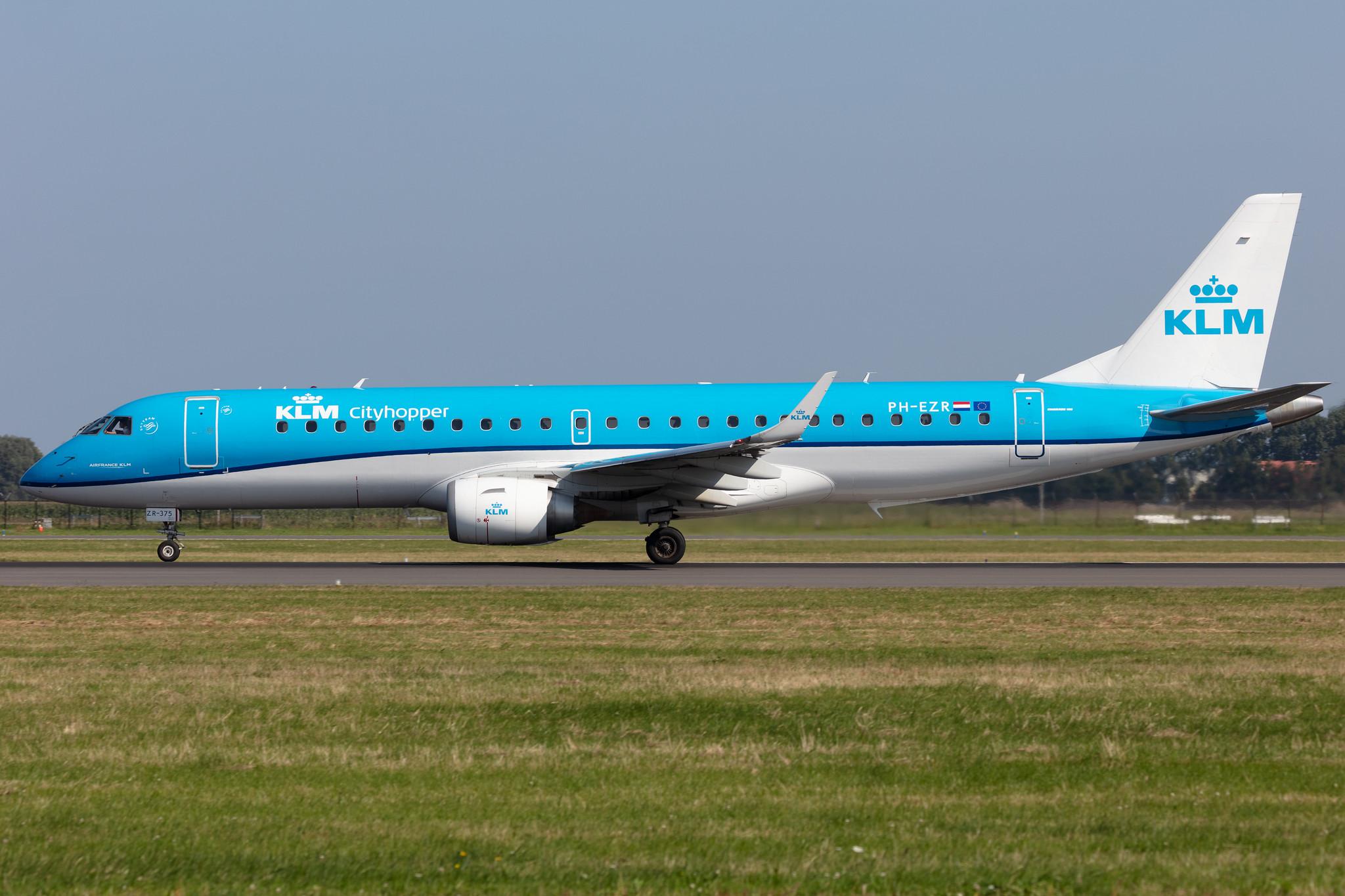 Amsterdam Schiphol: KLM (KL / KLM) | Operator: KLM Cityhopper |  Embraer E190STD E190 | PH-EZR | MSN 19000375