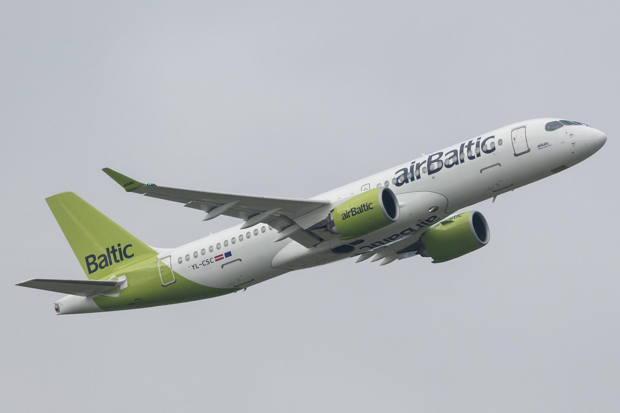 Amsterdam Schiphol: Air Baltic (BT / BTI) |  Airbus A220-300 BCS3 | YL-CSC | MSN 55005