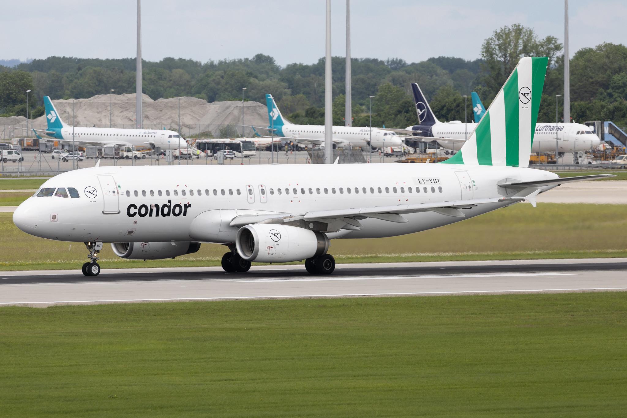 Munich Airport: Condor (DE / CFG) | Operator: Heston Airlines | Airbus A320-232 A320 | LY-VUT | MSN 03275
