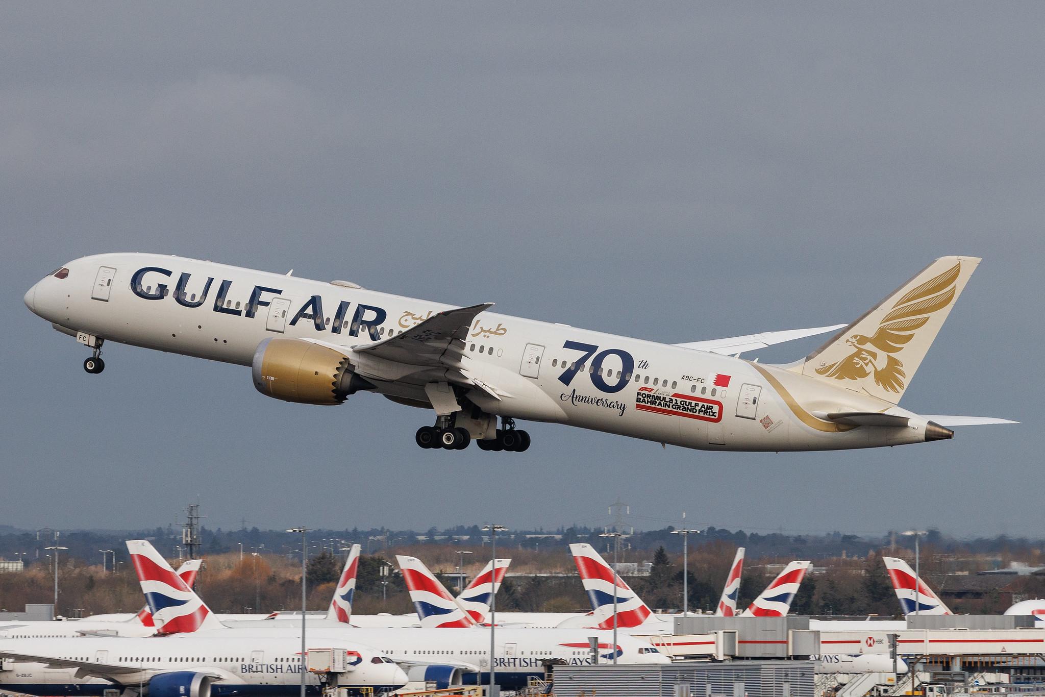 London Heathrow: Gulf Air (GF / GFA) |  Boeing 787-9 Dreamliner B789 | A9C-FC | MSN 39982