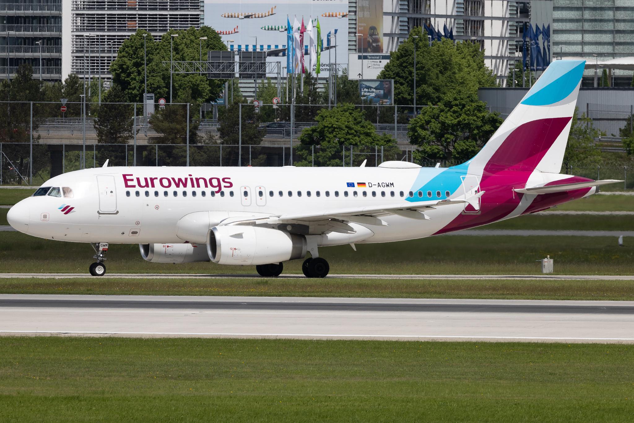 Munich Airport: Eurowings (EW / EWG) | Airbus A319-132 A319 | D-AGWM | MSN 3839