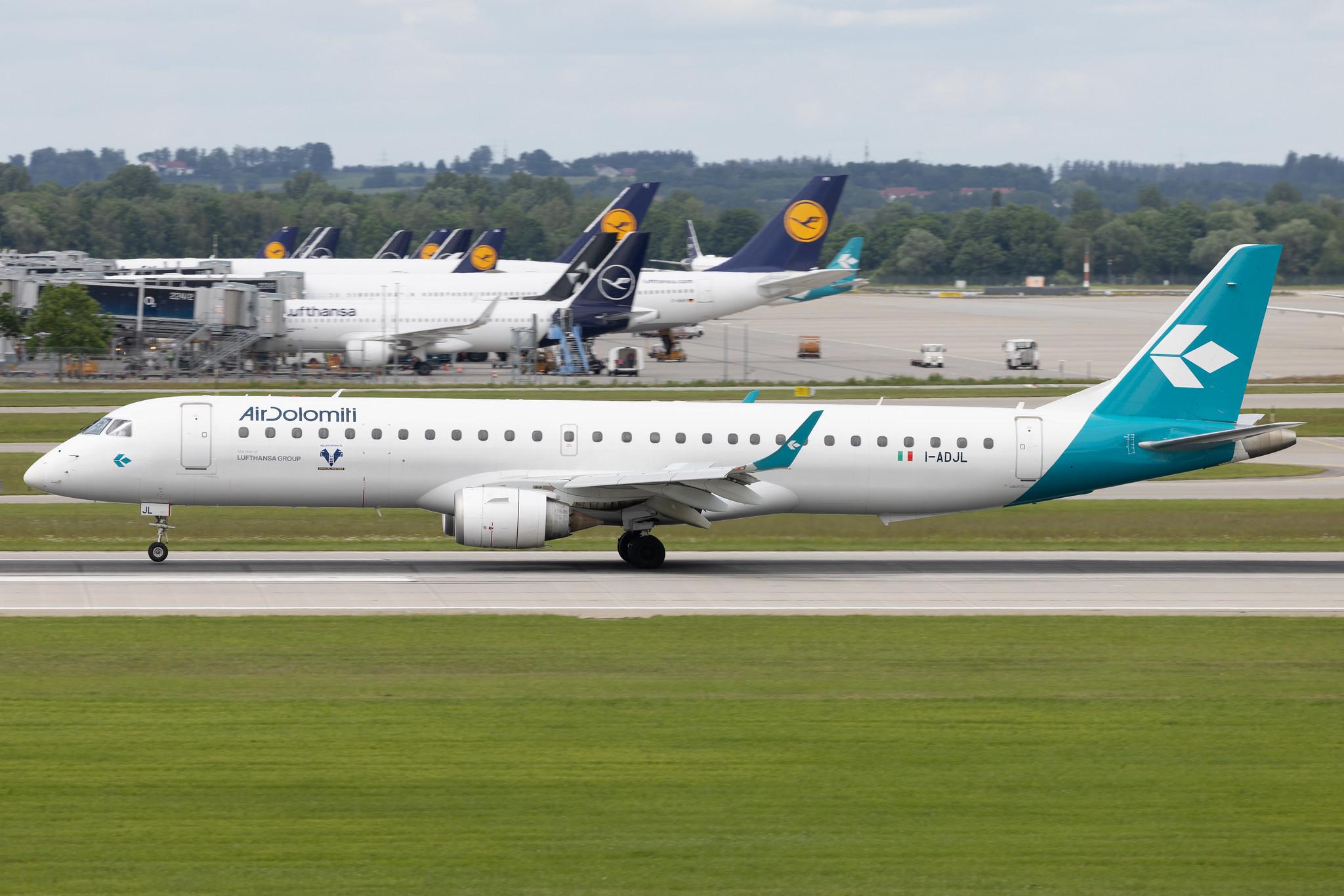 Munich Airport: Air Dolomiti (EN / DLA) | Embraer E195LR E195 | I-ADJL | MSN 19000256