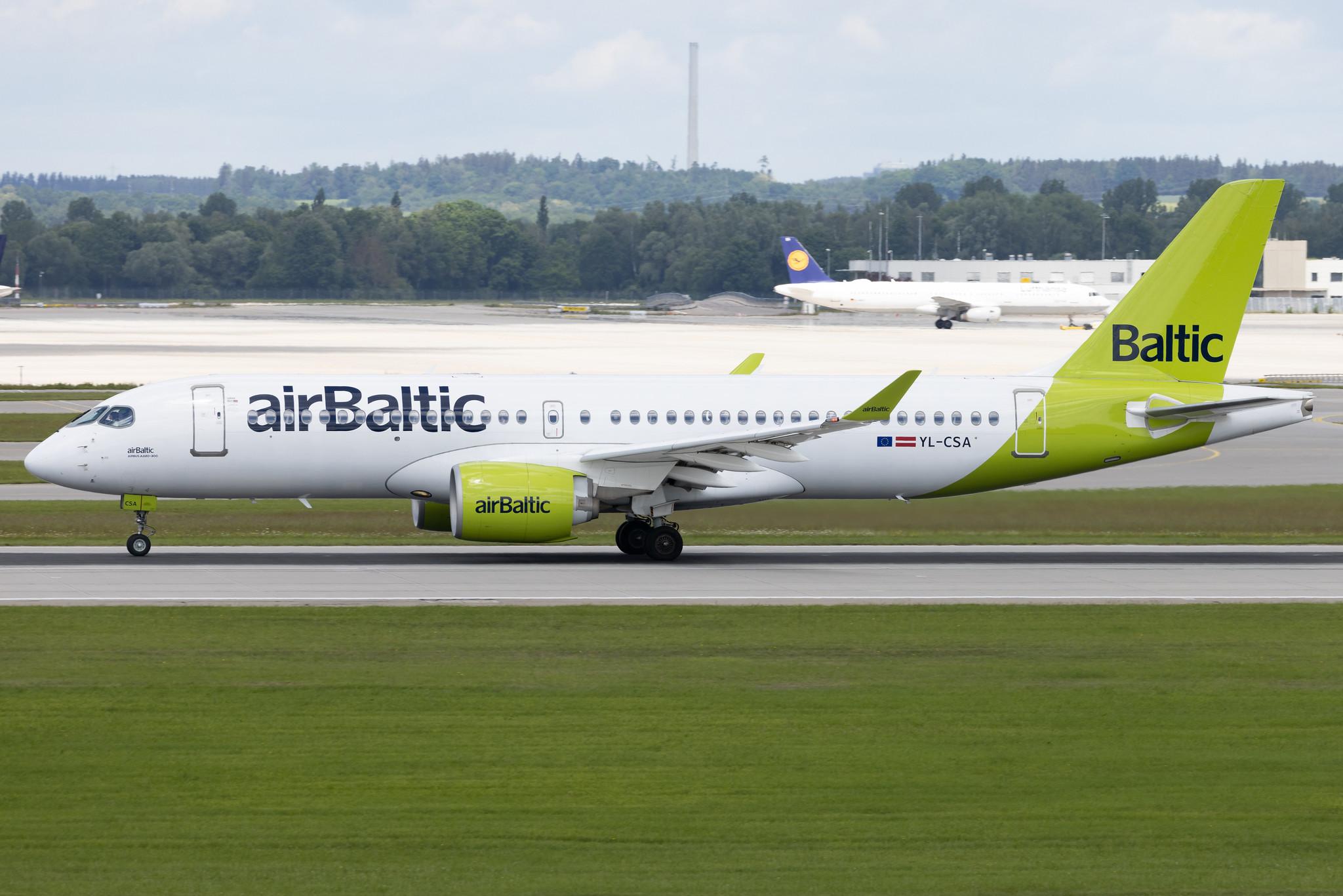 Munich Airport: Air Baltic (BT / BTI) | Airbus A220-300 BCS3 | YL-CSA | MSN 55003