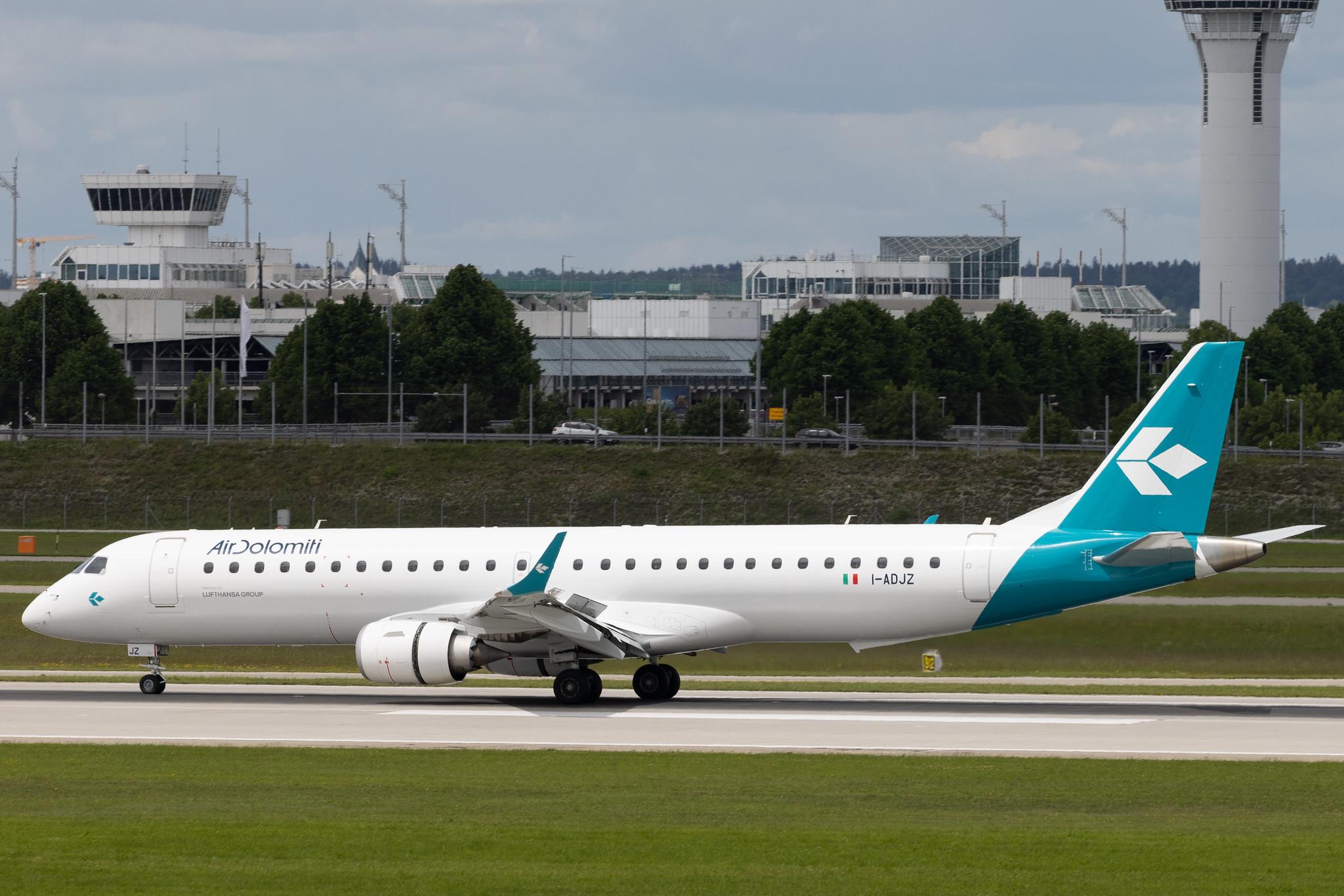 Munich Airport: Air Dolomiti (EN / DLA) | Embraer E195LR E195 | I-ADJZ | MSN 19000316