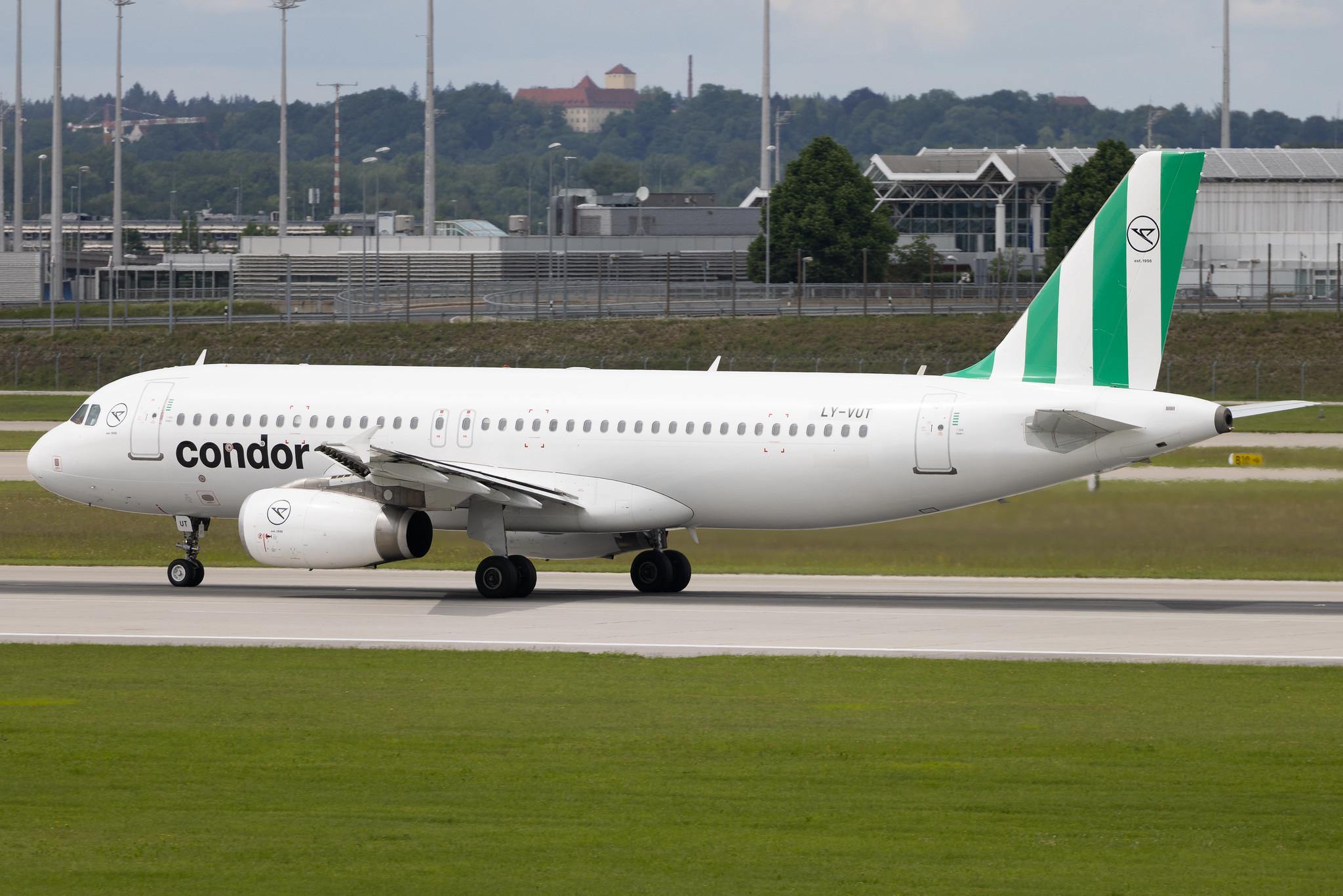 Munich Airport: Condor (DE / CFG) | Operator: Heston Airlines | Airbus A320-232 A320 | LY-VUT | MSN 03275