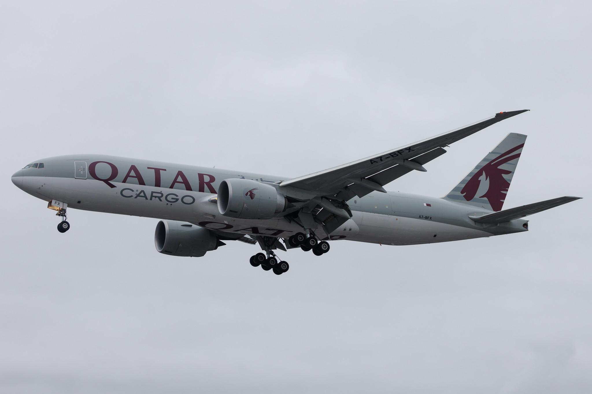 London Heathrow: Qatar Cargo (QR / QTR) | Operator: Qatar Airways | B77L | A7-BFX | MSN 66870