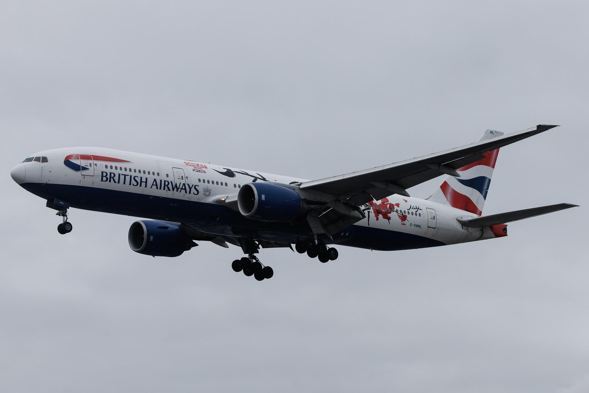 London Heathrow: British Airways (BA / BAW) | Livery: GREAT Festival of Creativity | Boeing 777-236(ER) B772 | G-YMML | MSN 30313