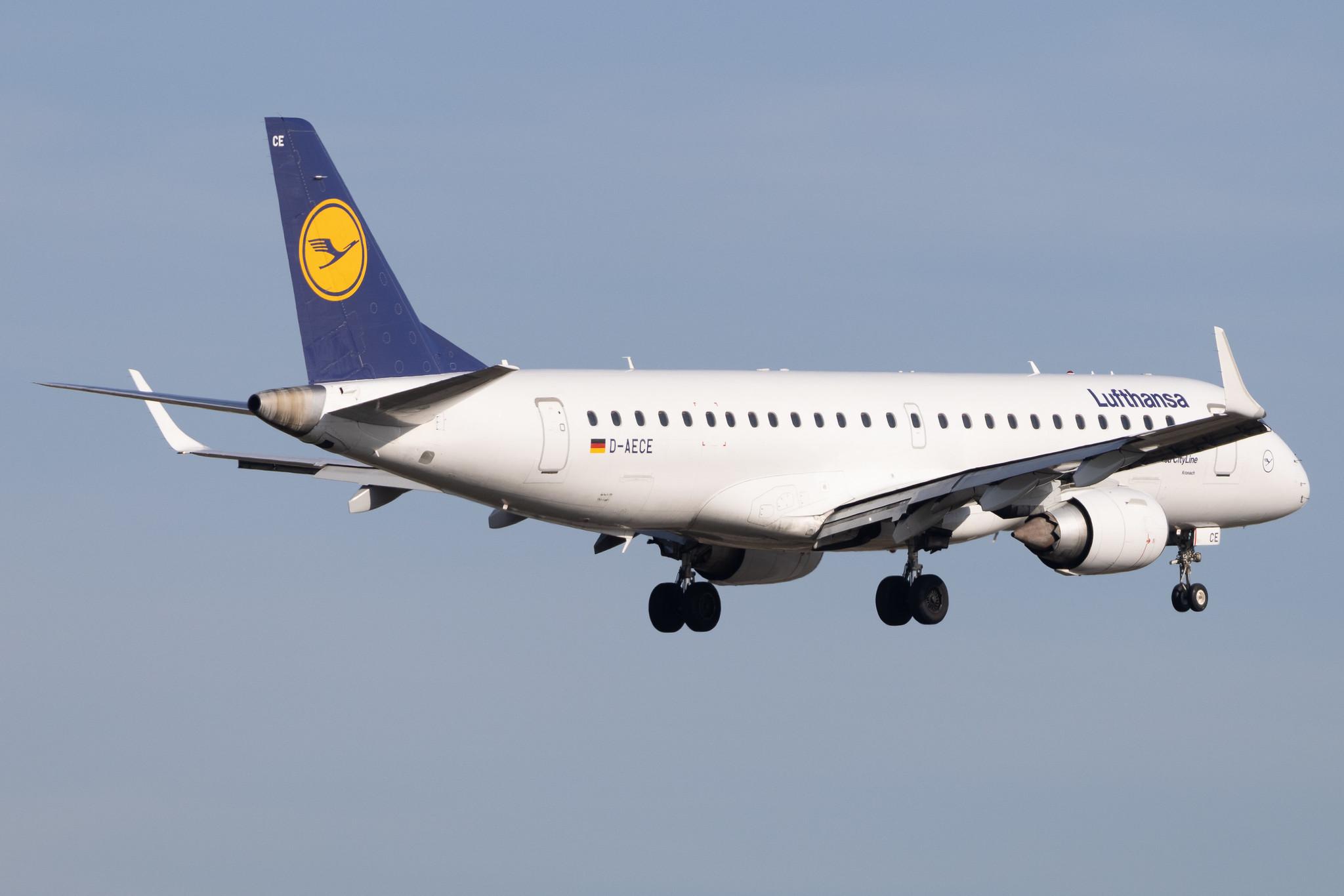 Frankfurt Airport: Lufthansa (LH / DLH) | Operator: Lufthansa CityLine | Embraer E190LR E190 | D-AECE | MSN 19000341