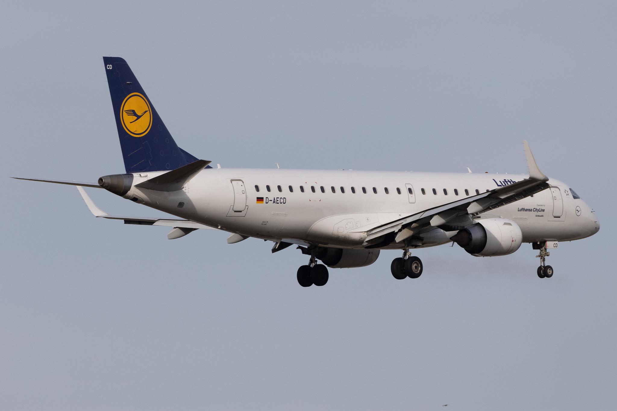Frankfurt Airport: Lufthansa (LH / DLH) | Operator: Lufthansa CityLine | Embraer E190LR E190 | D-AECD | MSN 19000337