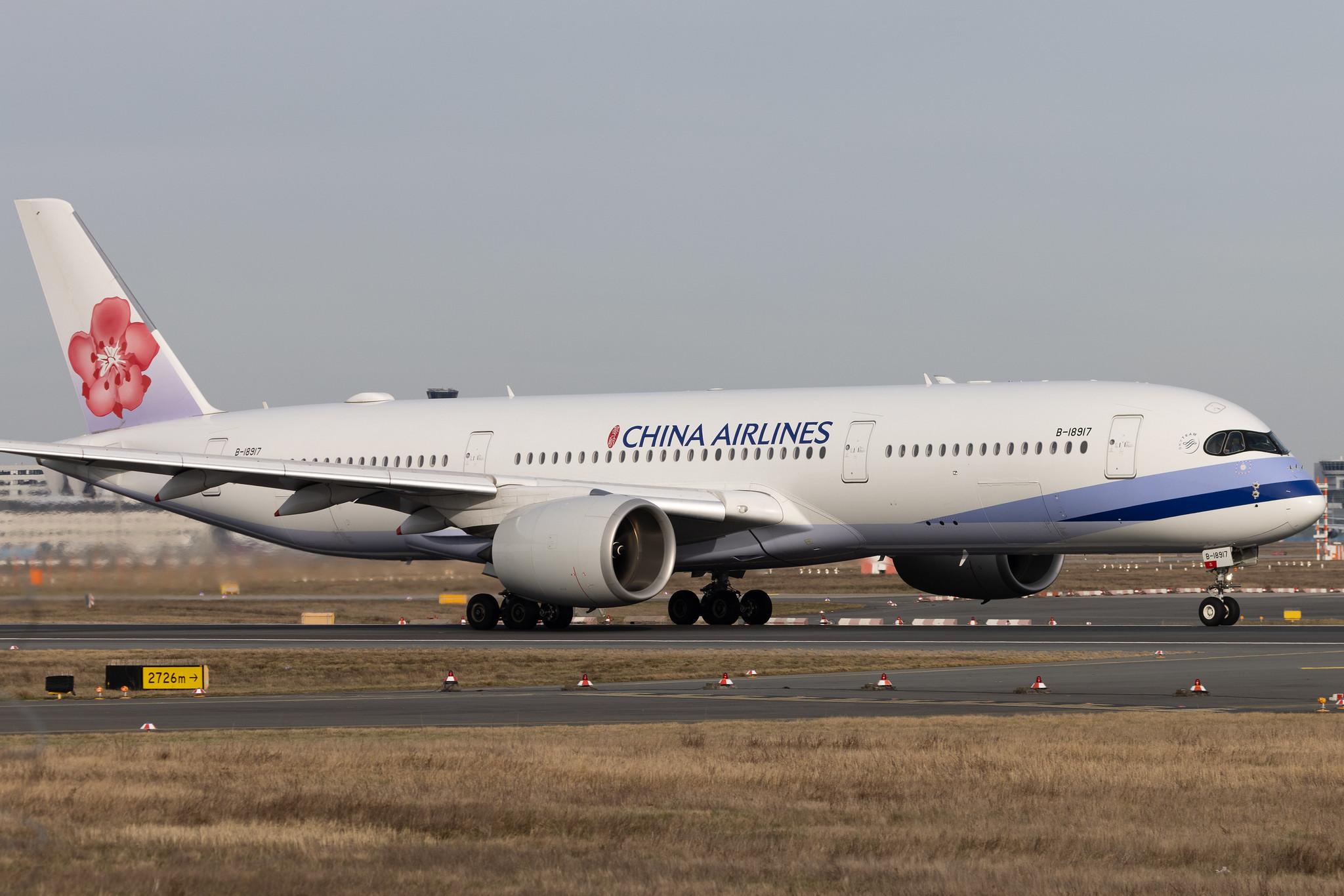 Frankfurt Airport: China Airlines (CI / CAL) | Airbus A350-941 A359 | B-18917 | MSN 208