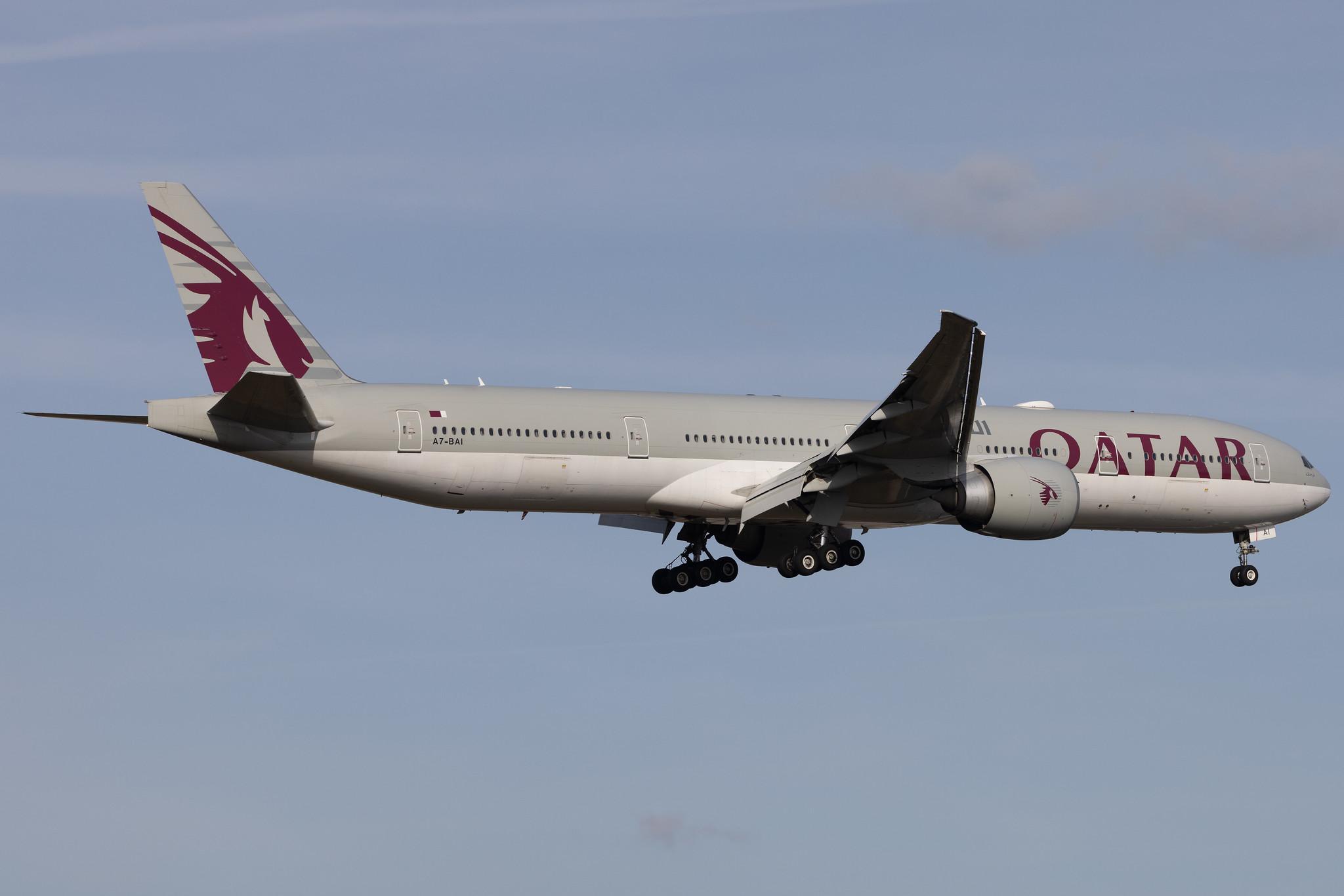 Frankfurt Airport: Qatar Airways (QR / QTR) | Boeing 777-3DZ(ER) B77W | A7-BAI | MSN 36095