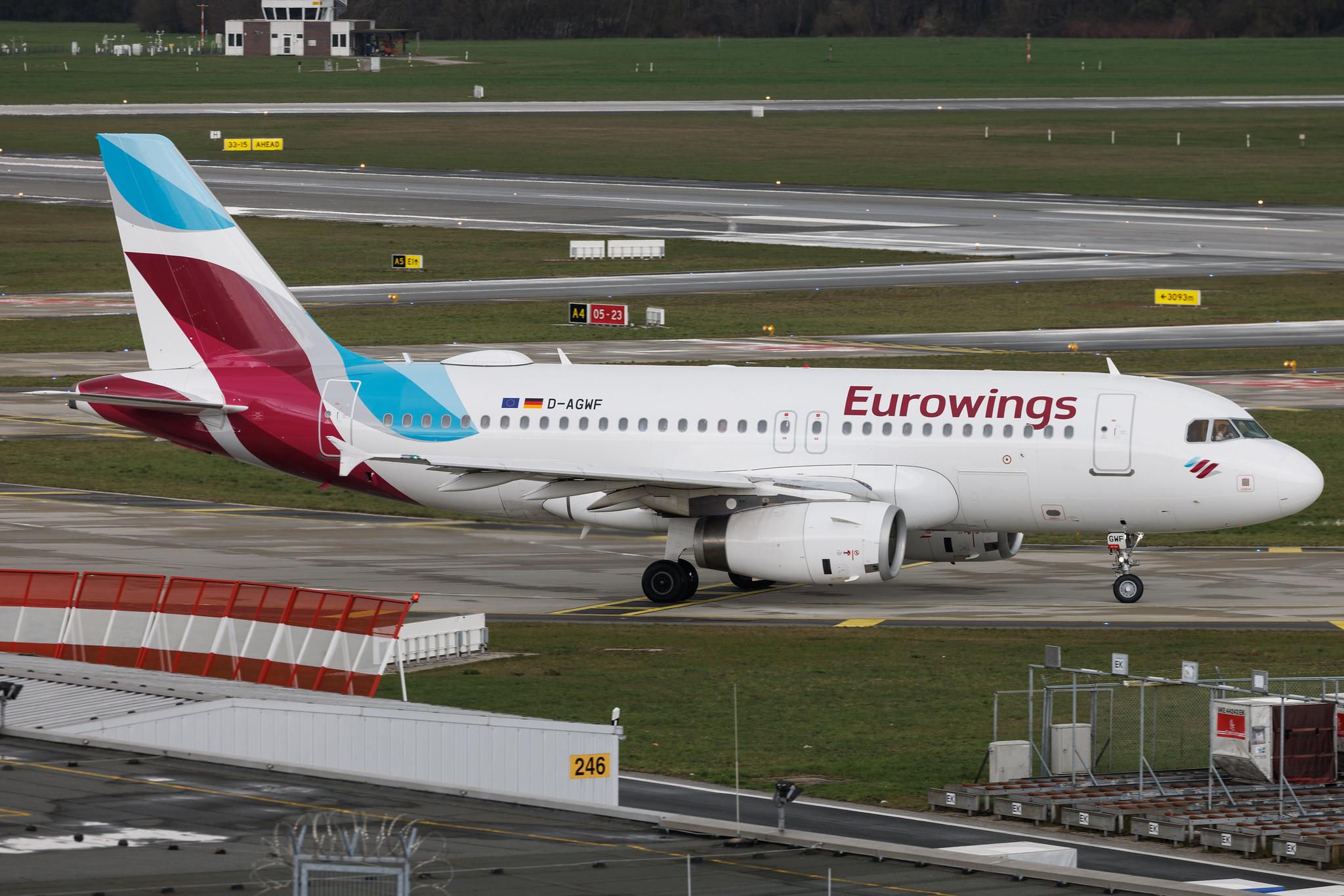 Hamburg Airport: Eurowings (EW / EWG) | Airbus A319-132 A319 | D-AGWF | MSN 3172