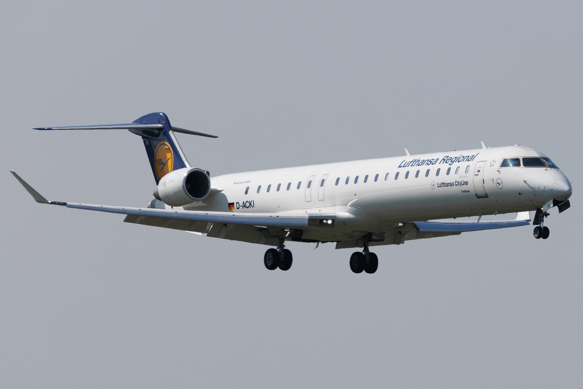 Brussels Airport: Lufthansa (LH / DLH) | Operator: Lufthansa CityLine | Mitsubishi CRJ-900LR CRJ9 | D-ACKI | MSN 15088