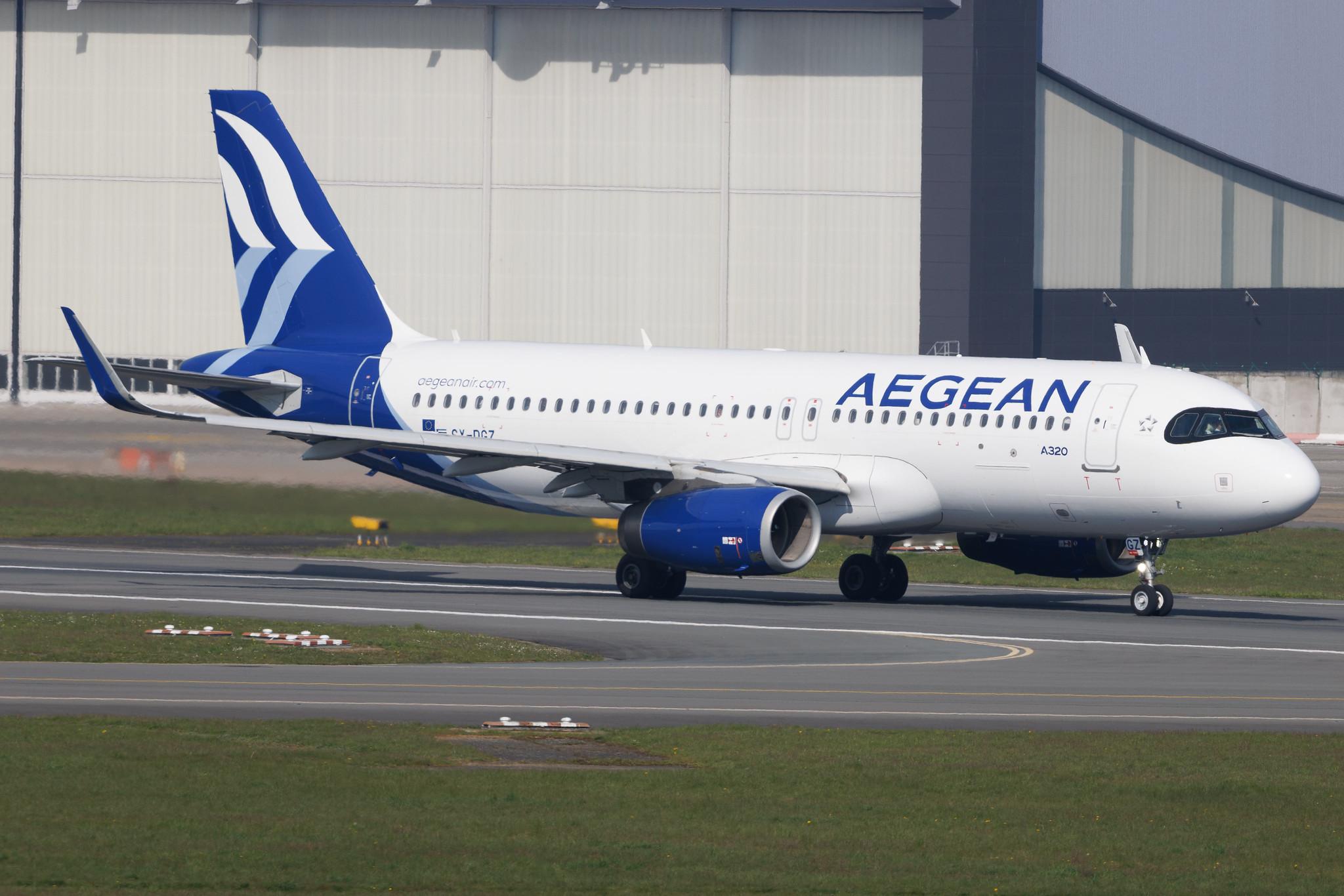 Brussels Airport: Aegean Airlines (A3 / AEE) | Airbus A320-232 A320 | SX-DGZ | MSN 6643