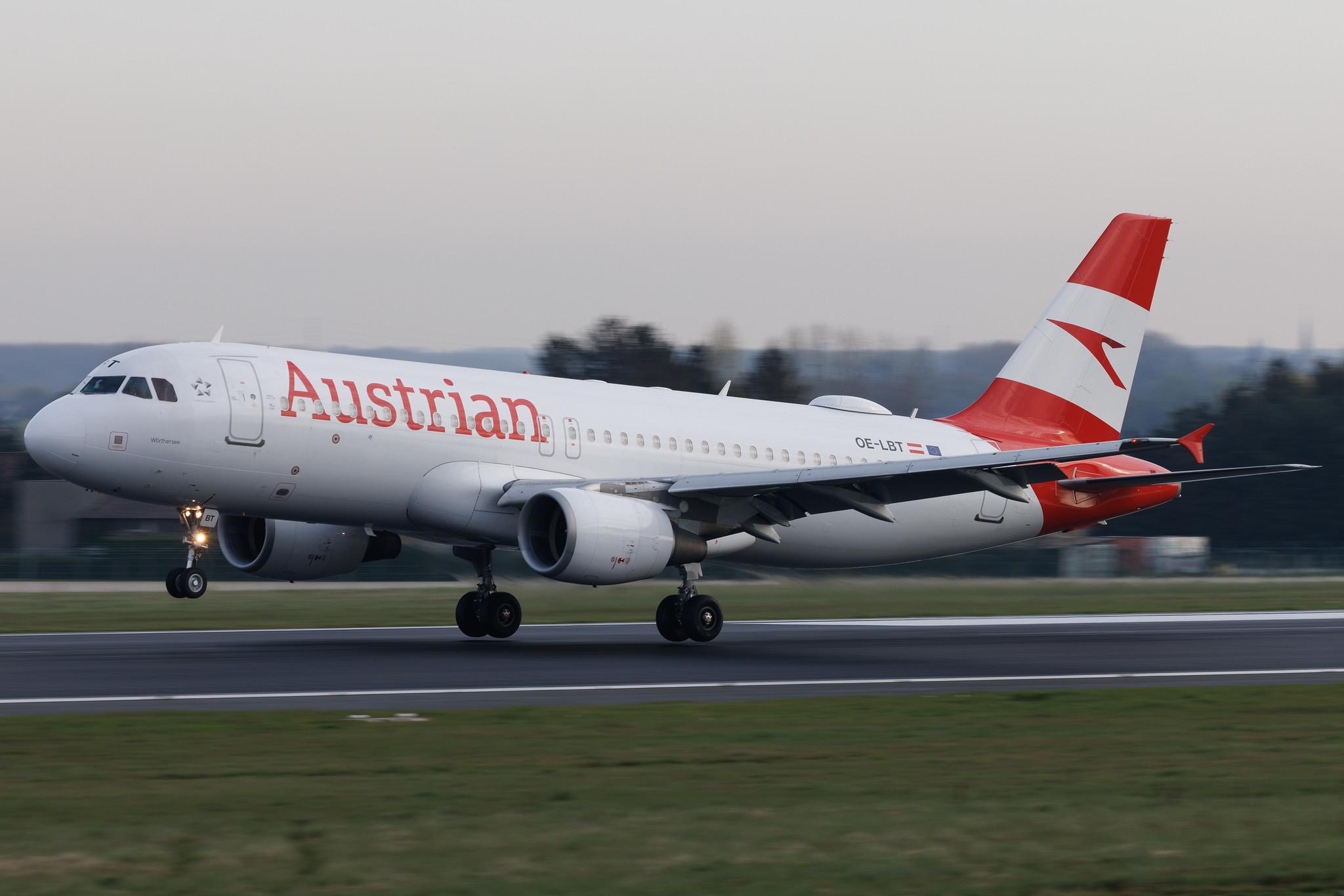Brussels Airport: Austrian Airlines (OS / AUA) | Airbus A320-214 A320 | OE-LBT | MSN 1387