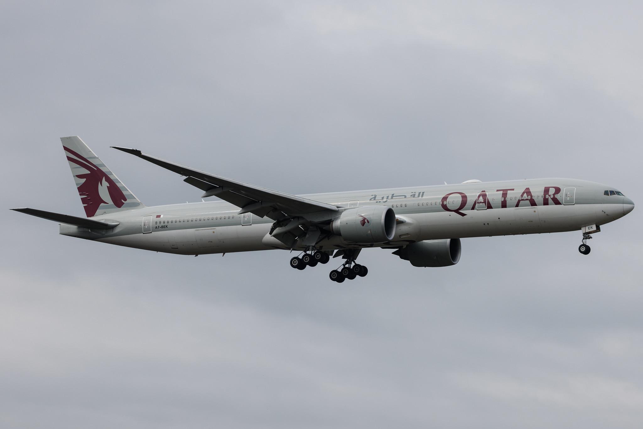 Frankfurt Airport: Qatar Airways (QR / QTR) | Boeing 777-3DZ(ER) B77W | A7-BEK | MSN 64062