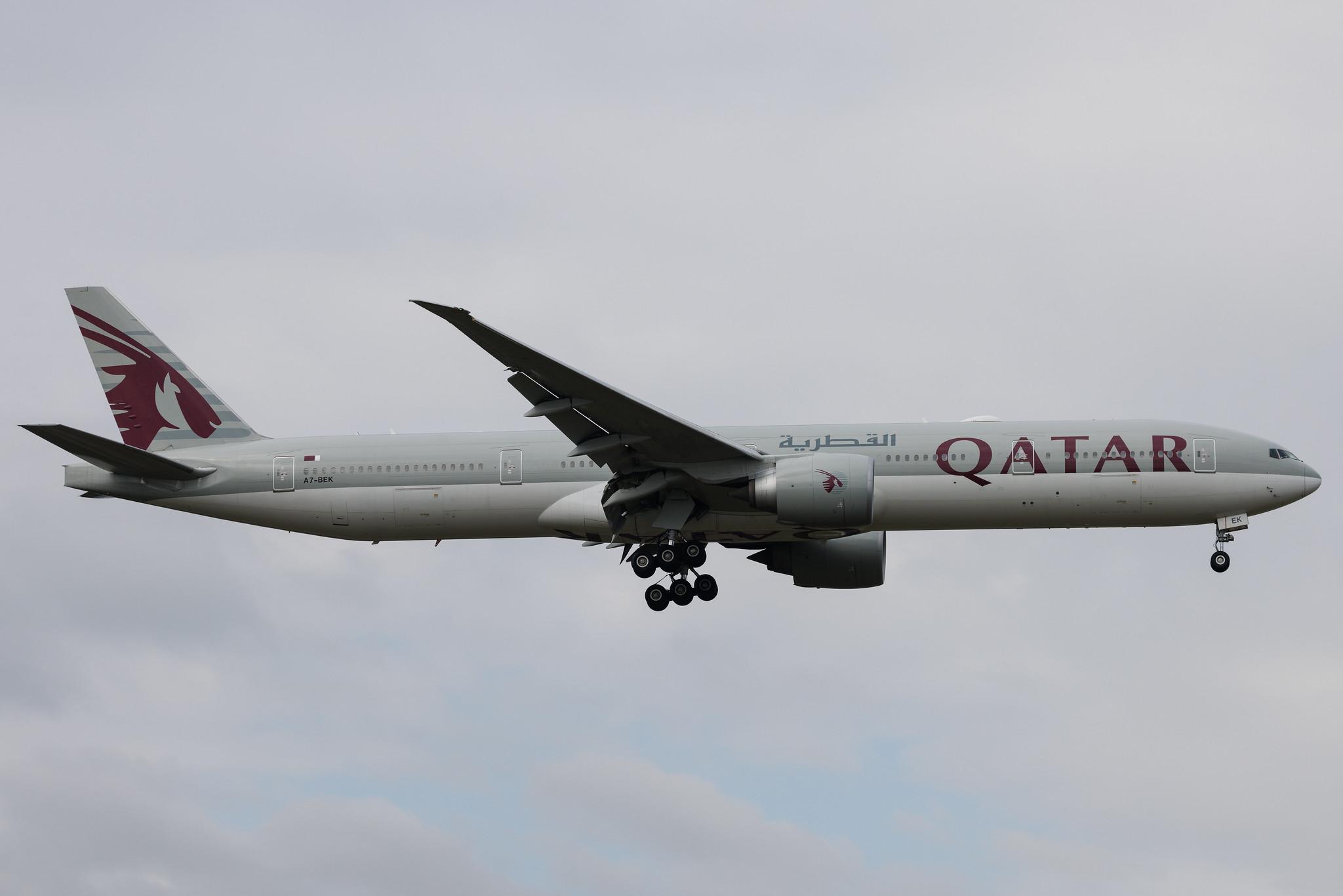 Frankfurt Airport: Qatar Airways (QR / QTR) | Boeing 777-3DZ(ER) B77W | A7-BEK | MSN 64062