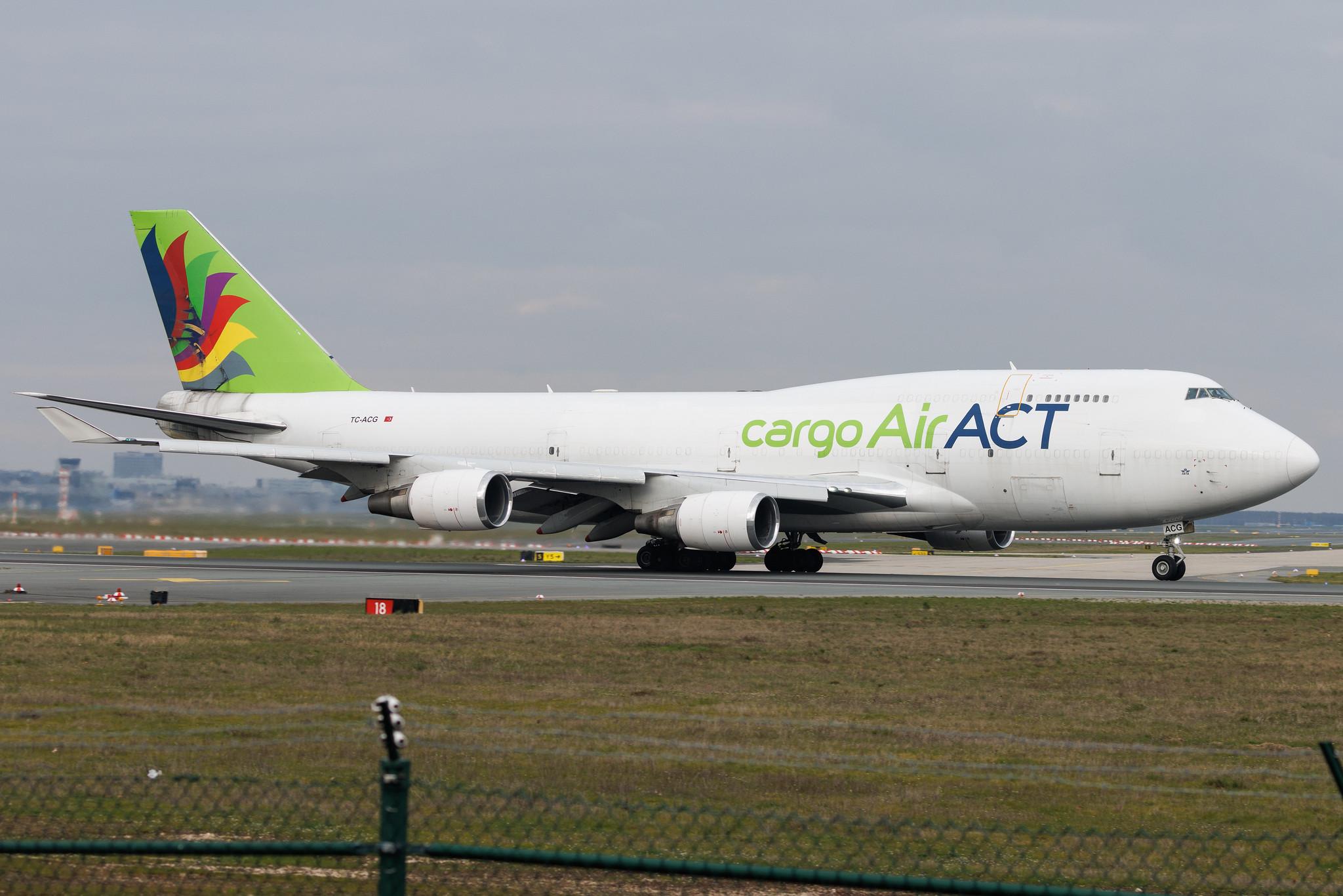 Frankfurt Airport: AirACT (9T / RUN) | Boeing 747-481(BDSF) B744 | TC-ACG | MSN 25641